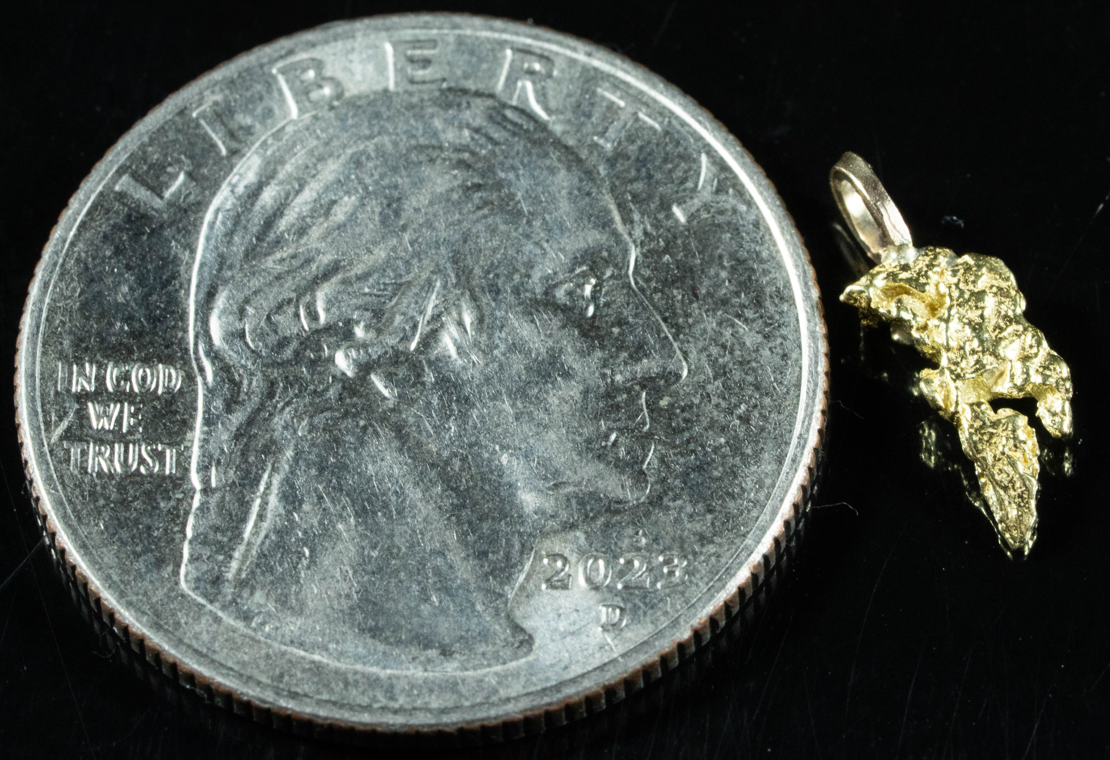 #655 Alaskan-Yukon BC Natural Gold Nugget Pendant .44 Grams Authentic