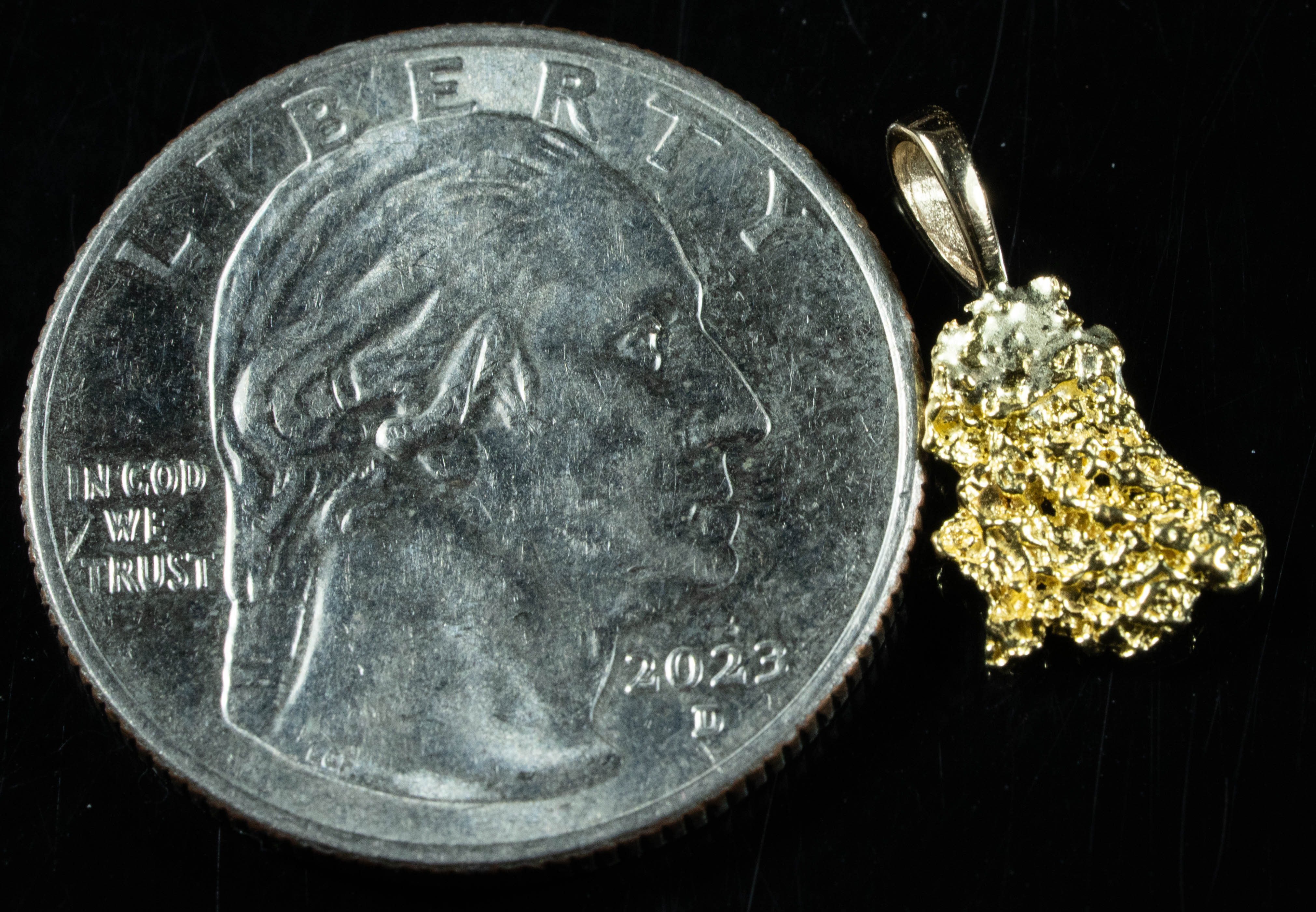 #665 Alaskan-Yukon BC Natural Gold Nugget Pendant .65 Grams Authentic