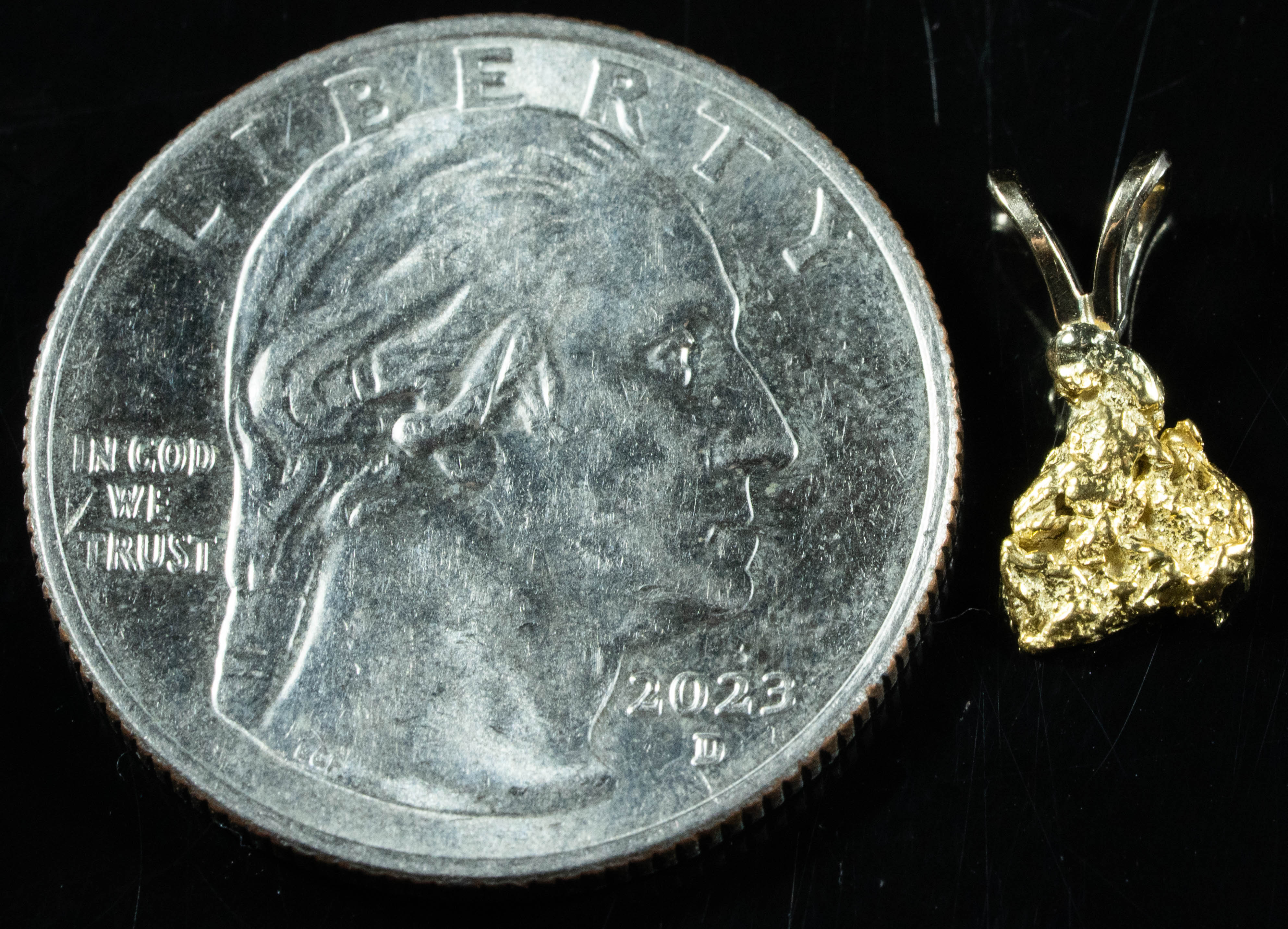 #673 Alaskan-Yukon BC Natural Gold Nugget Pendant .59 Grams Authentic