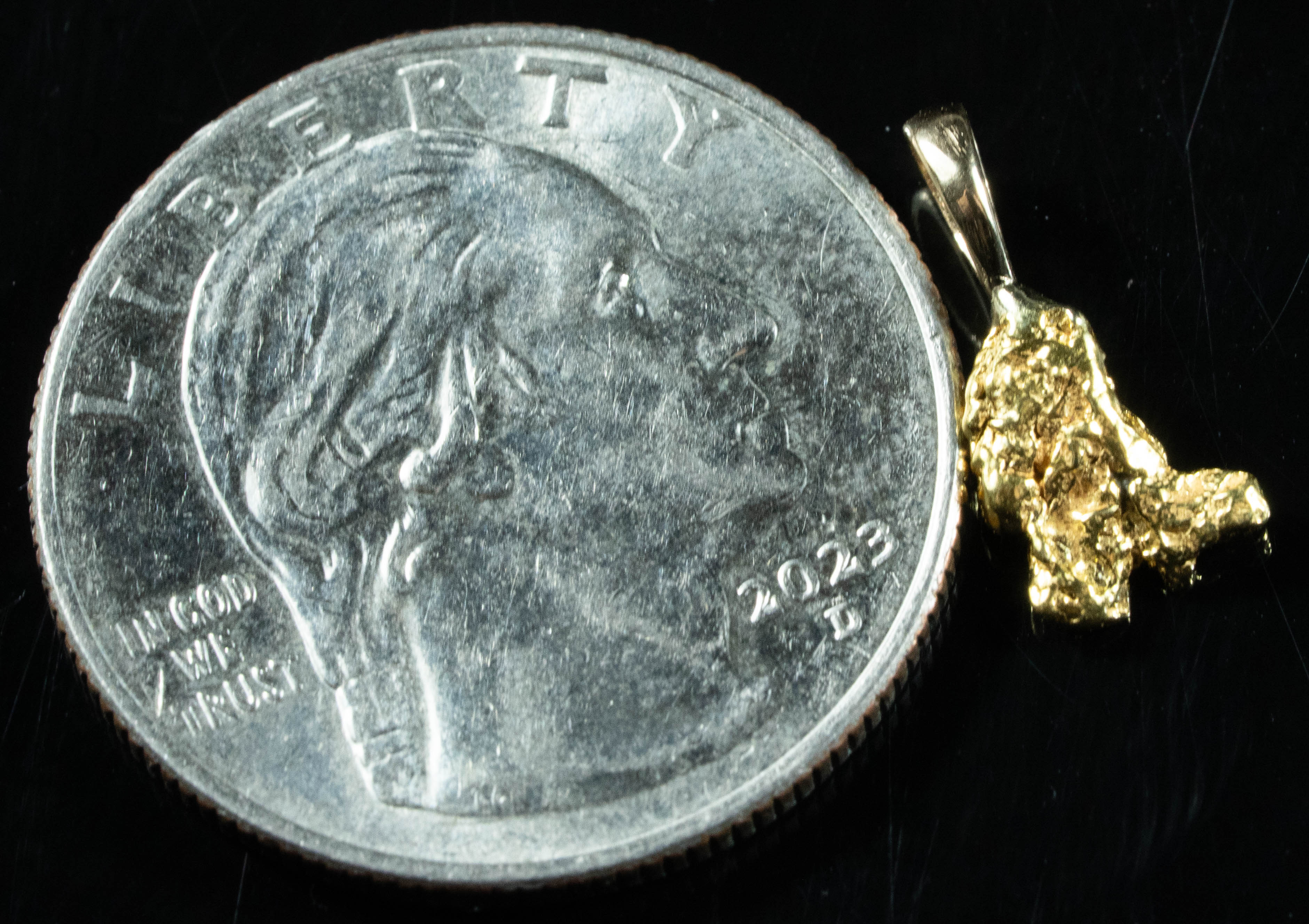 #674 Alaskan-Yukon BC Natural Gold Nugget Pendant .67 Grams Authentic