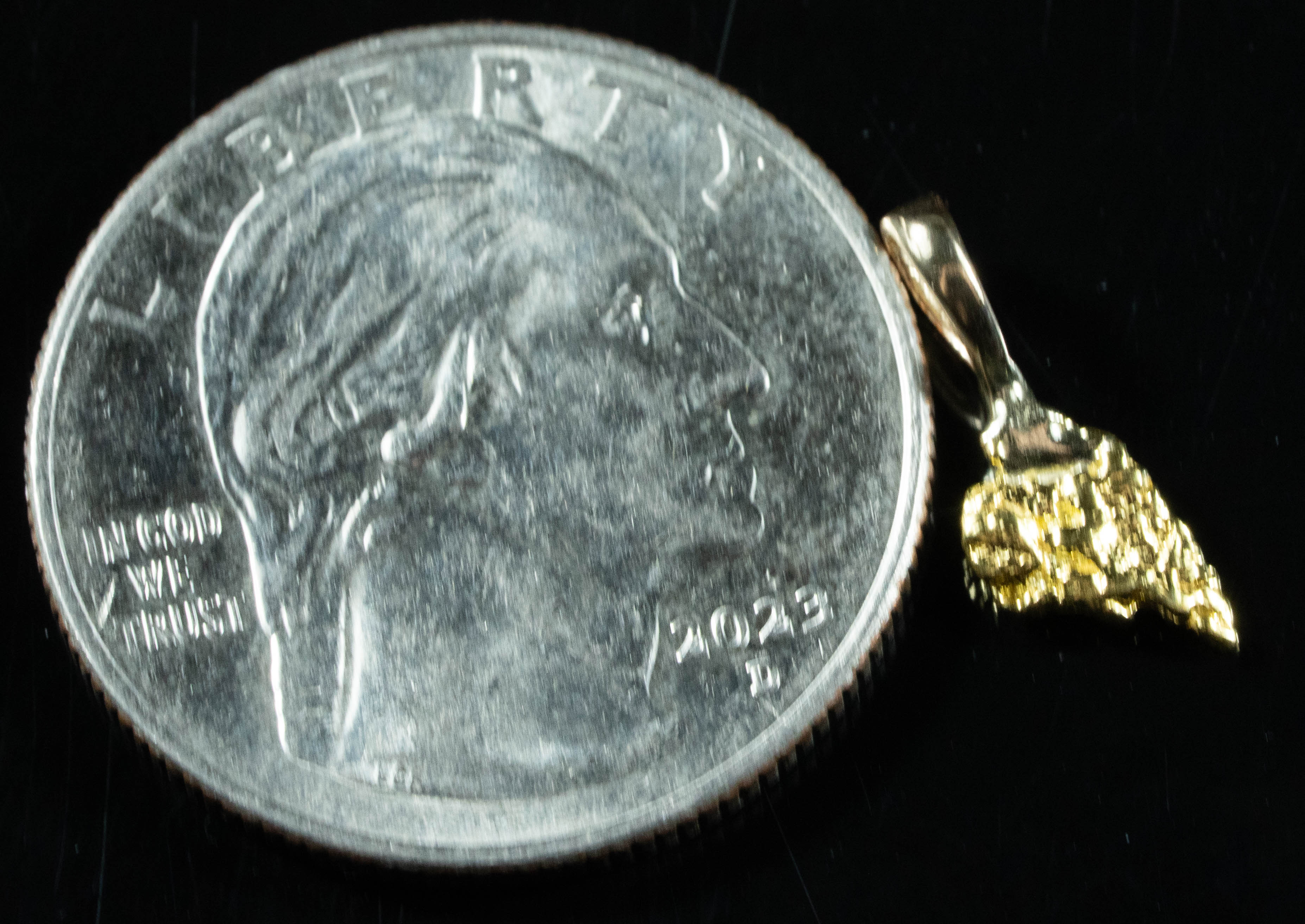 #677 Alaskan-Yukon BC Natural Gold Nugget Pendant .56 Grams Authentic