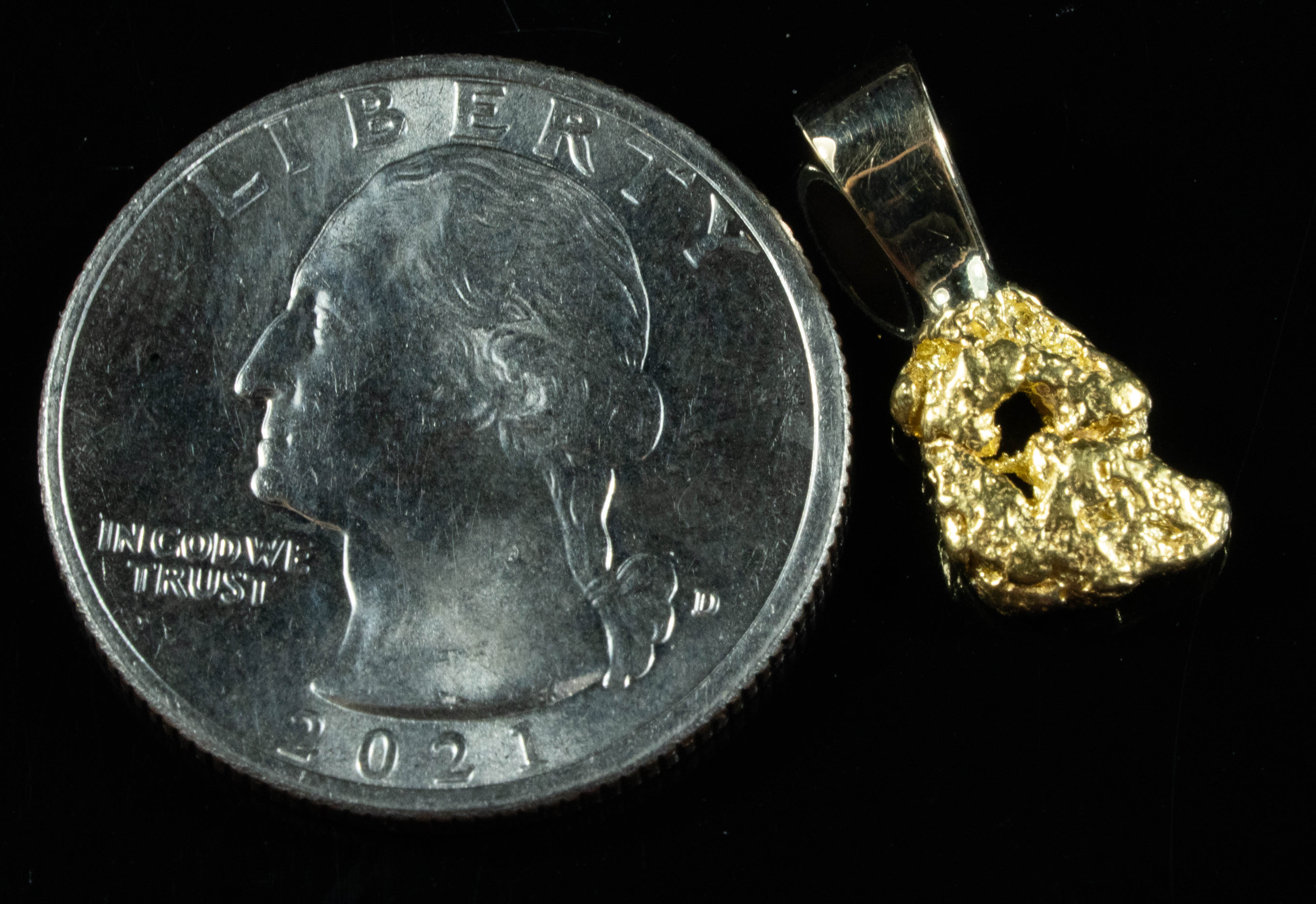 #584 Alaskan-Yukon BC Natural Gold Nugget Pendant 1.87 Grams Authentic
