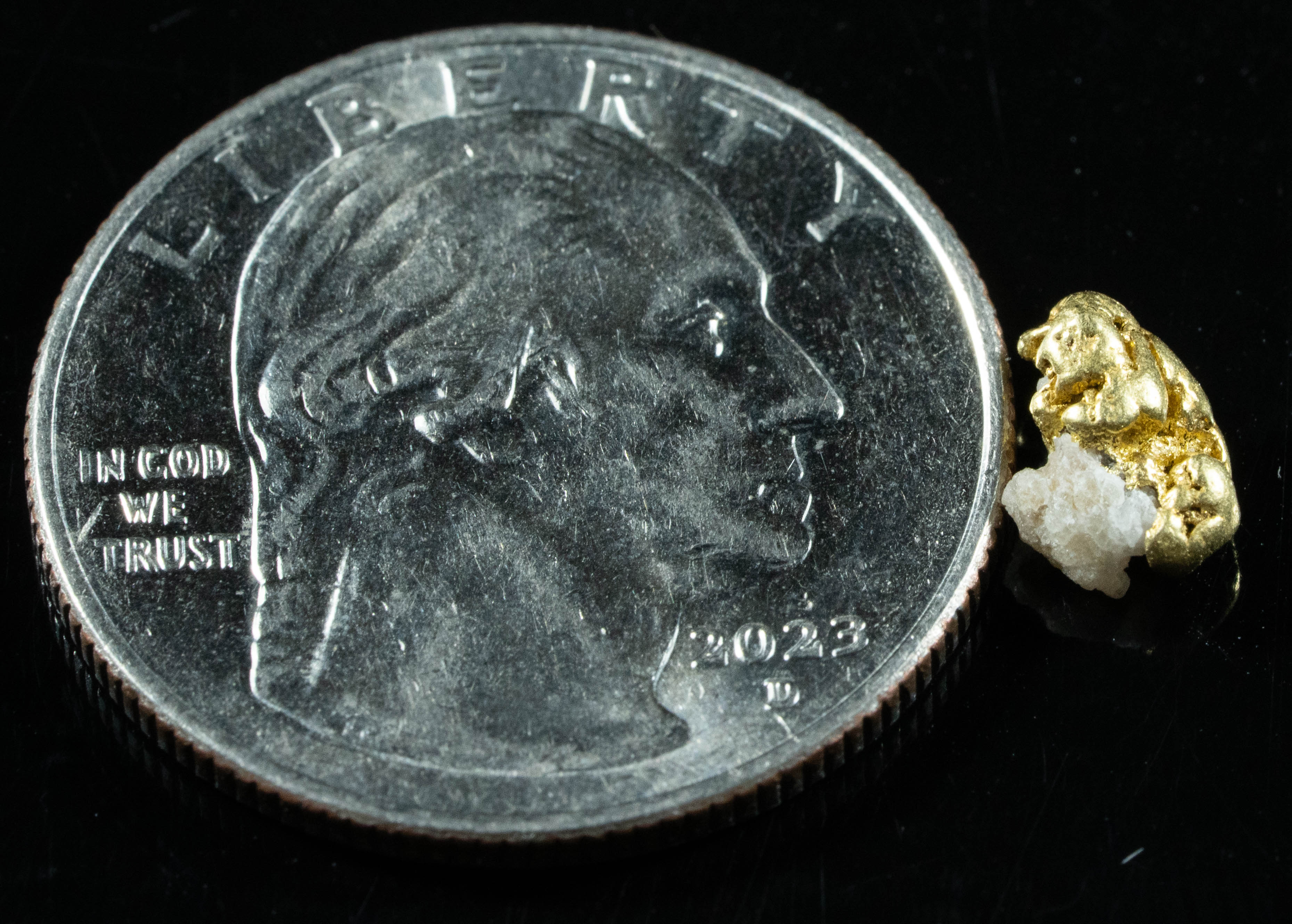 QN-29 "Alaskan BC Gold Nuggets with Quartz" Genuine .62 Grams