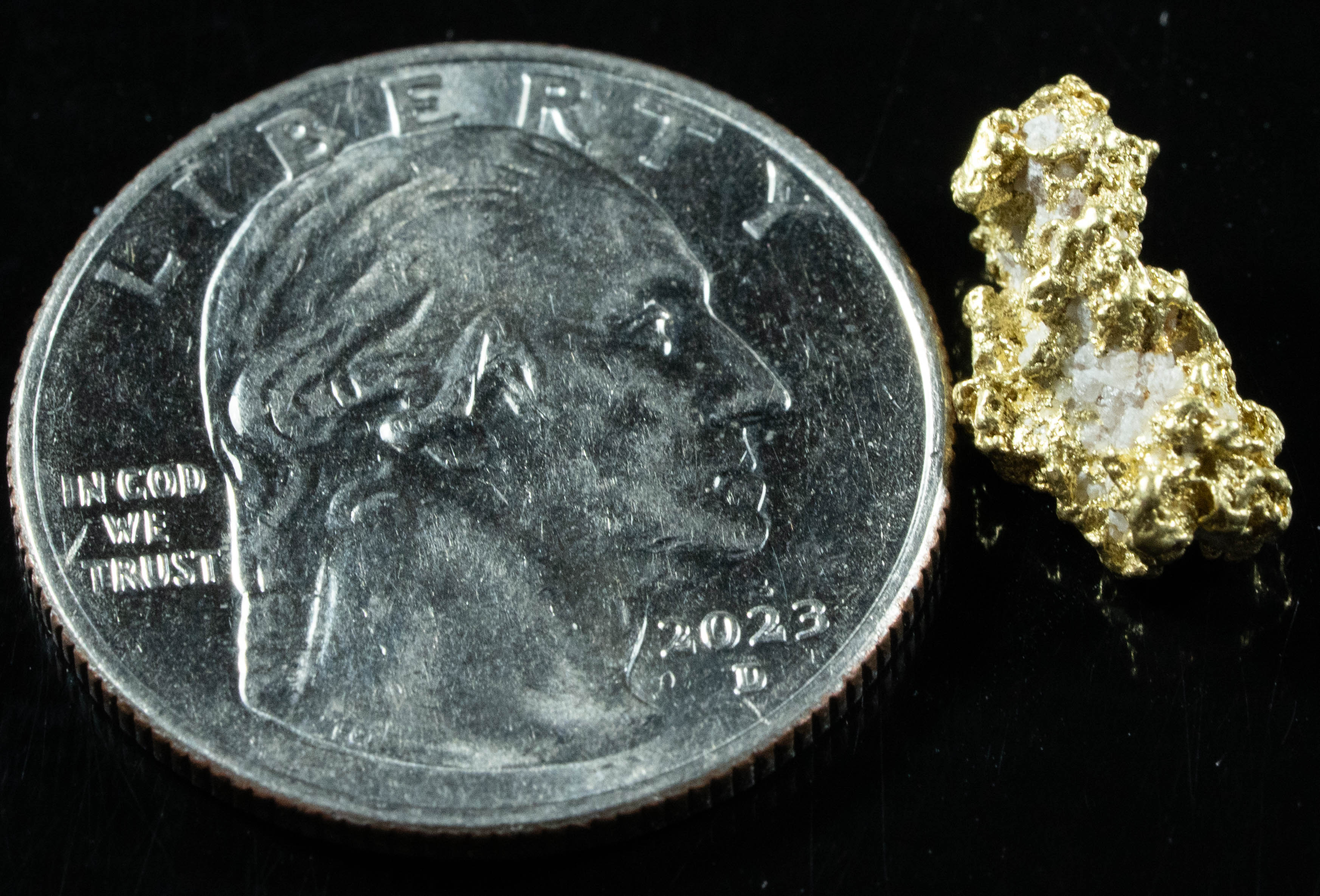 QN-32 "Alaskan BC Gold Nuggets with Quartz" Genuine 1.68 Grams