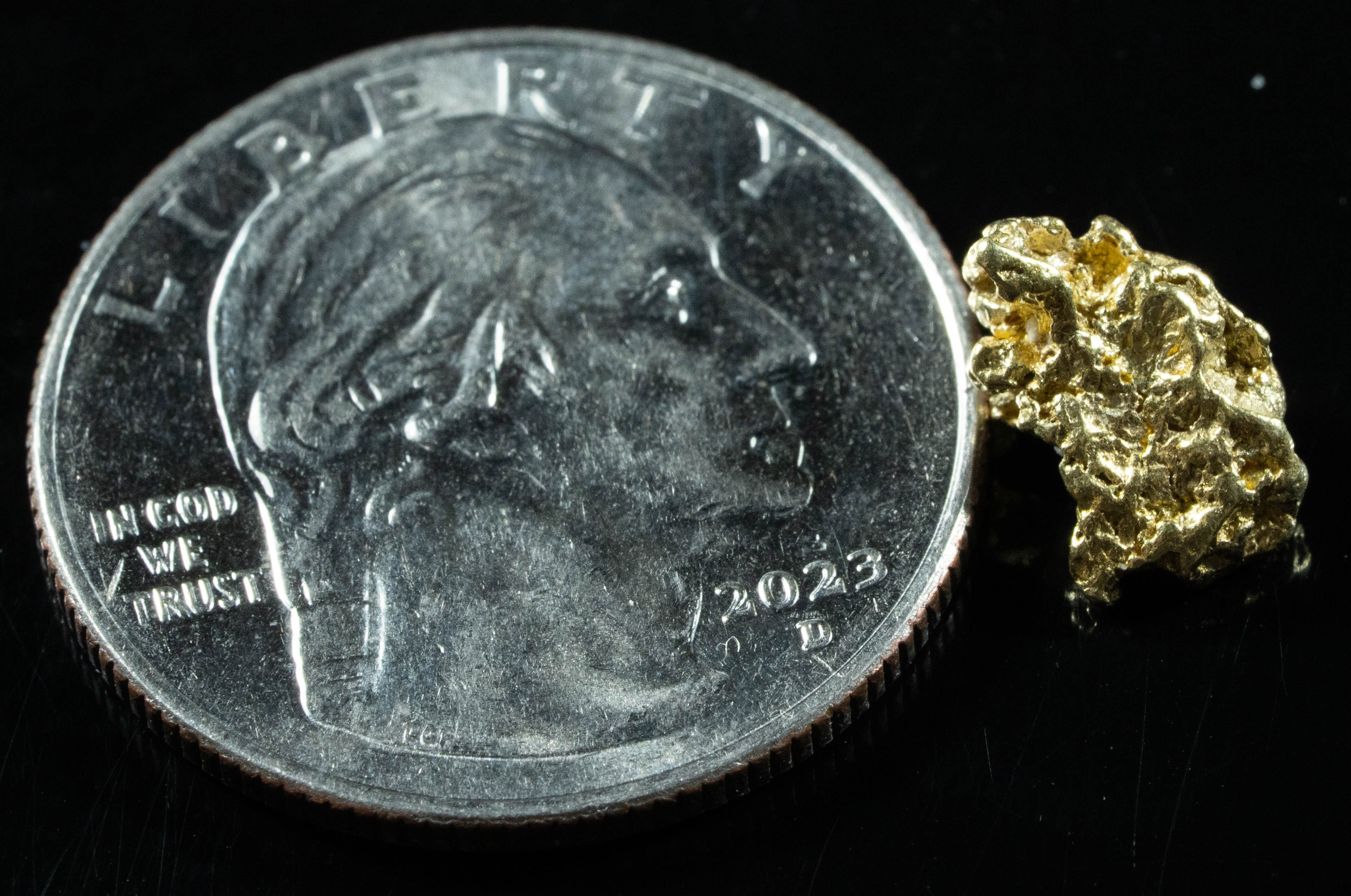 QN-33 "Alaskan BC Gold Nuggets with Quartz" Genuine 1.55 Grams