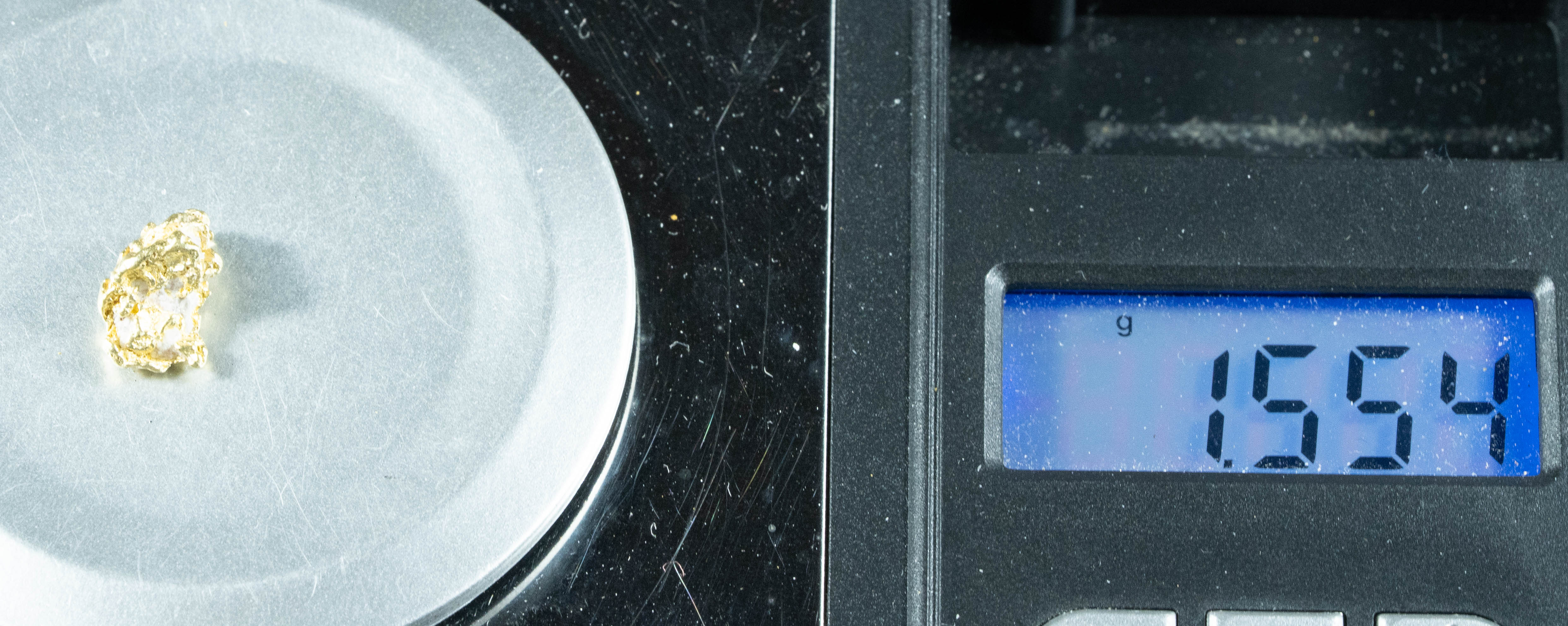 QN-33 "Alaskan BC Gold Nuggets with Quartz" Genuine 1.55 Grams