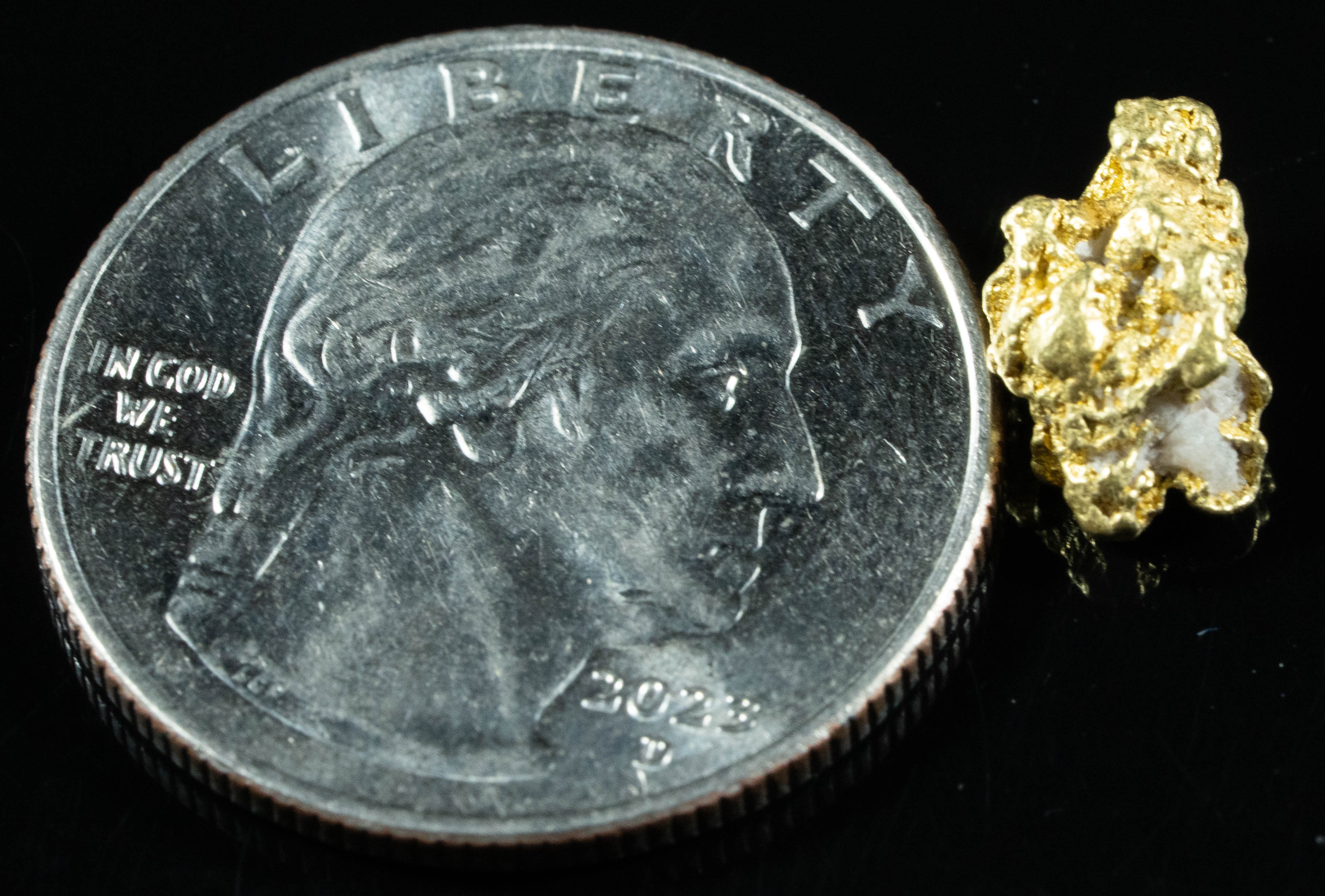 QN-34 "Alaskan BC Gold Nuggets with Quartz" Genuine 1.46 Grams