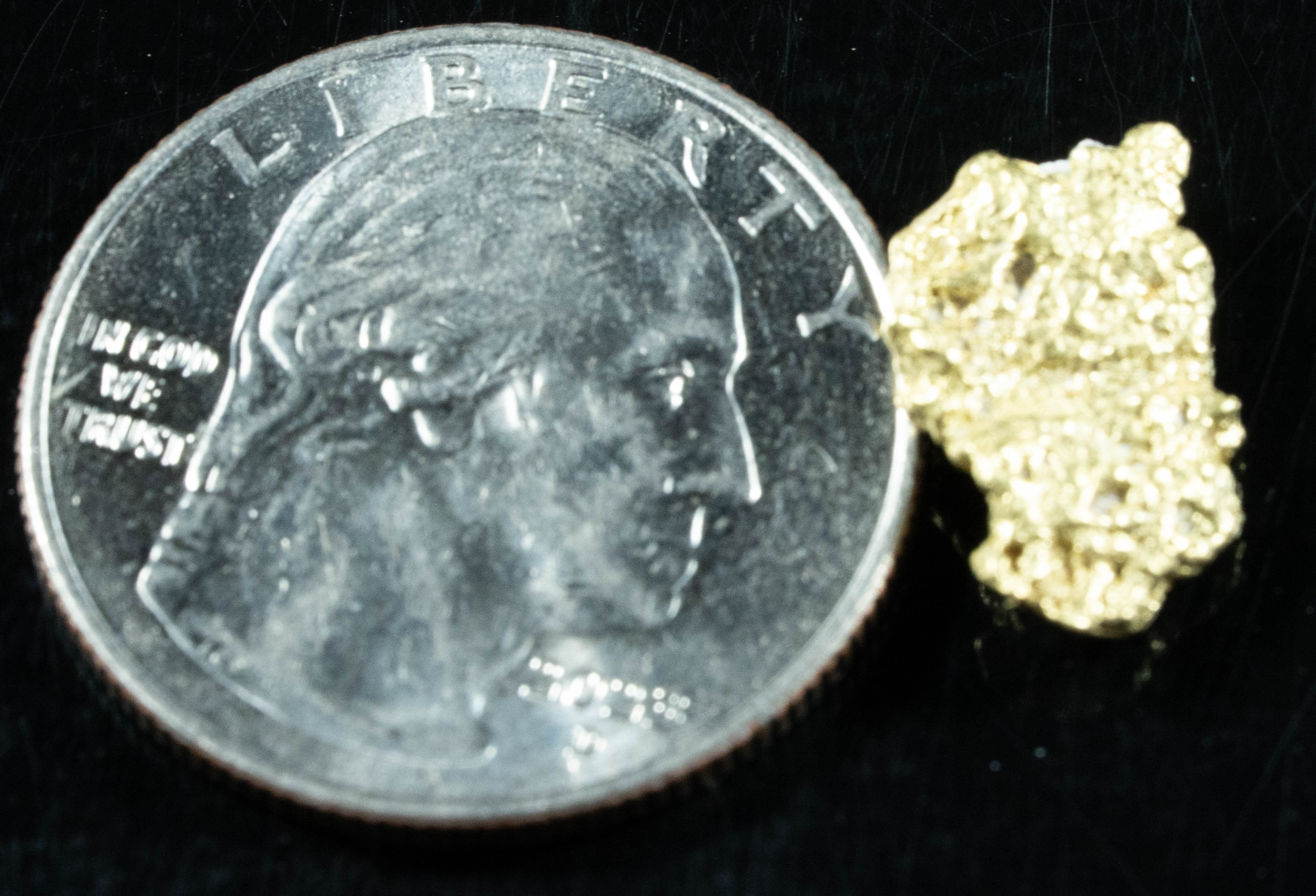 QN-38 "Alaskan BC Gold Nuggets with Quartz" Genuine 1.37 Grams