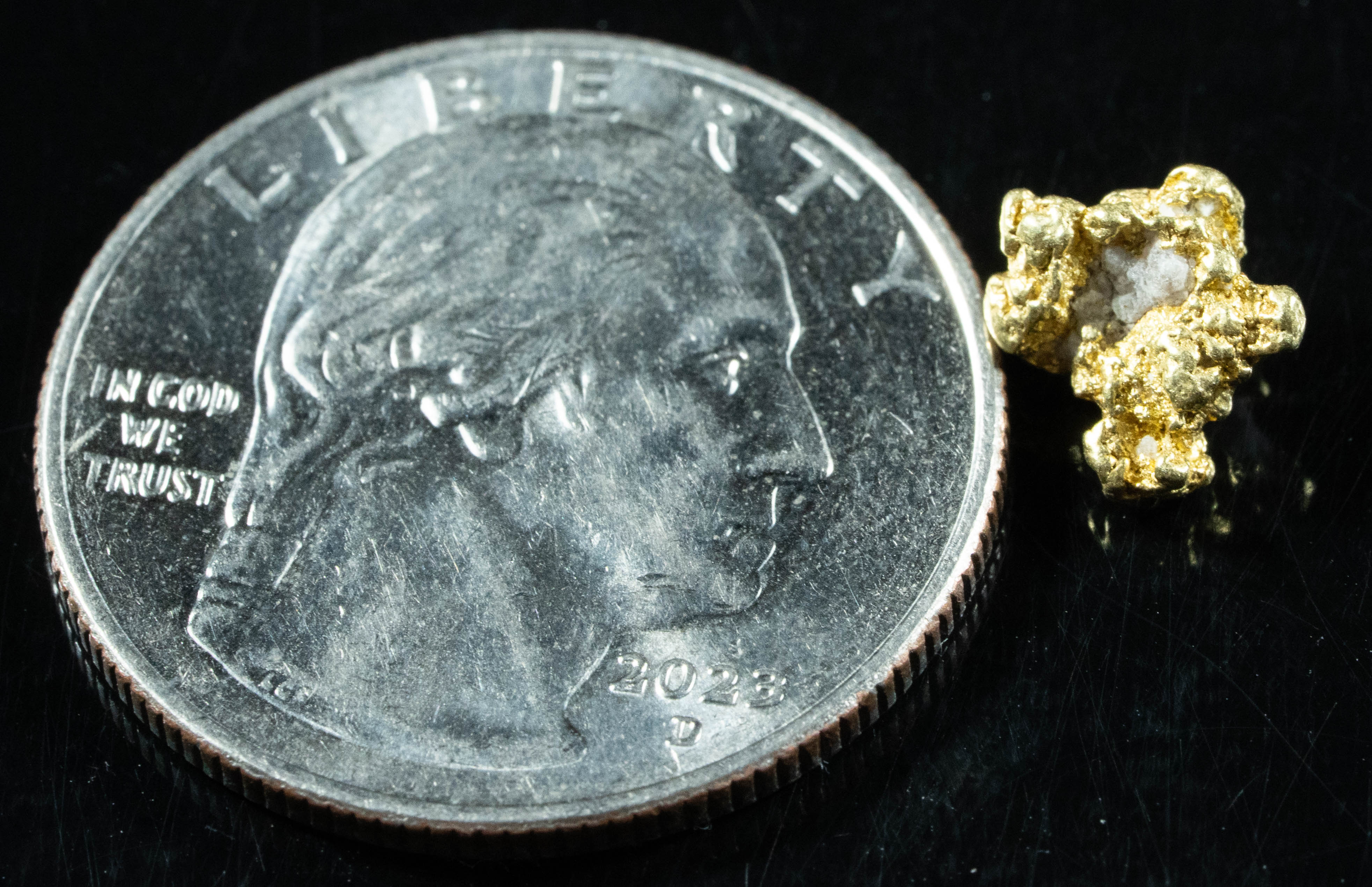 QN-43 "Alaskan BC Gold Nuggets with Quartz" Genuine .91 Grams