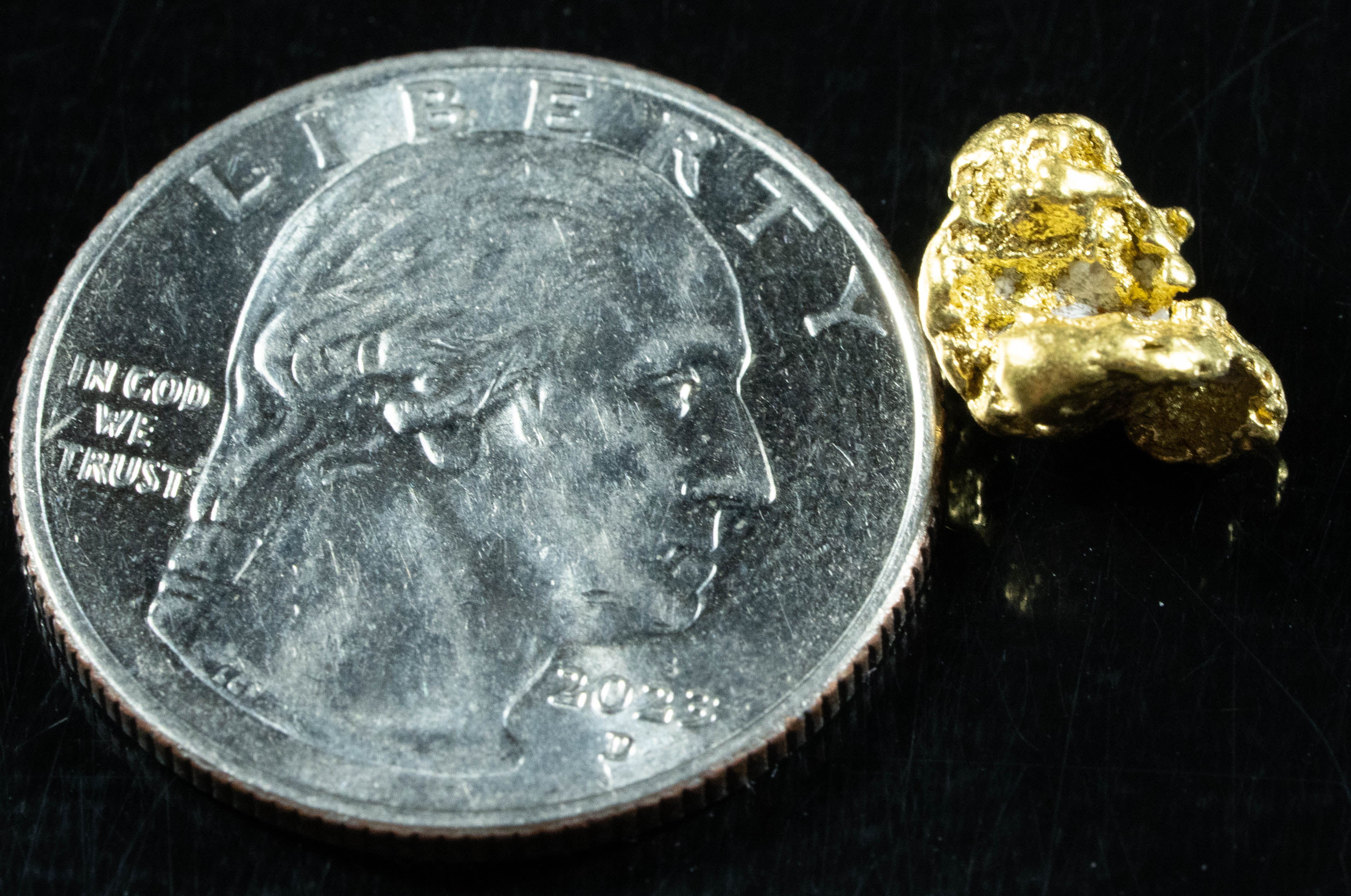 QN-57 "Alaskan BC Gold Nuggets with Quartz" Genuine 2.57 Grams