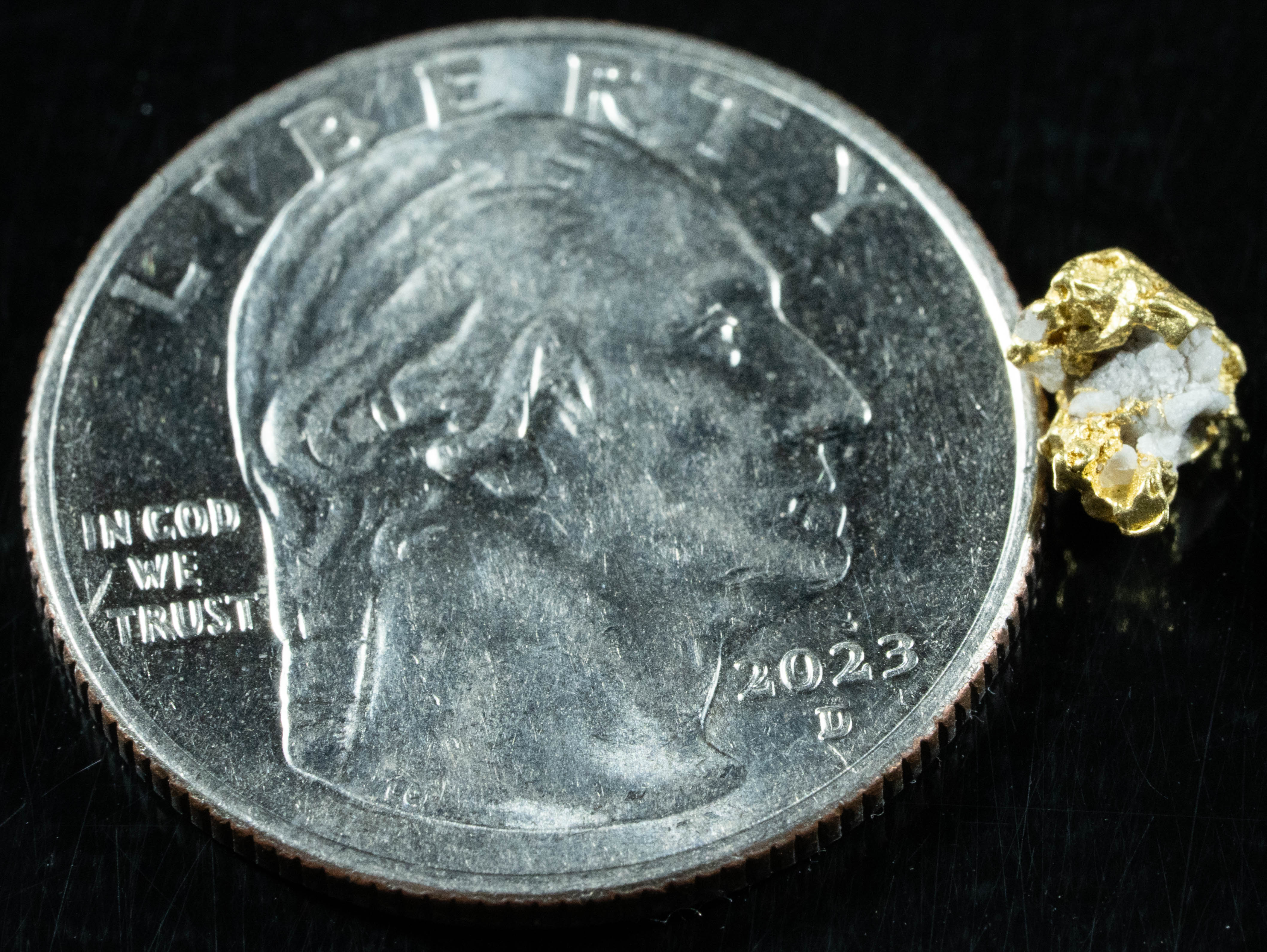 QN-69 "Alaskan BC Gold Nuggets with Quartz" Genuine .48 Grams