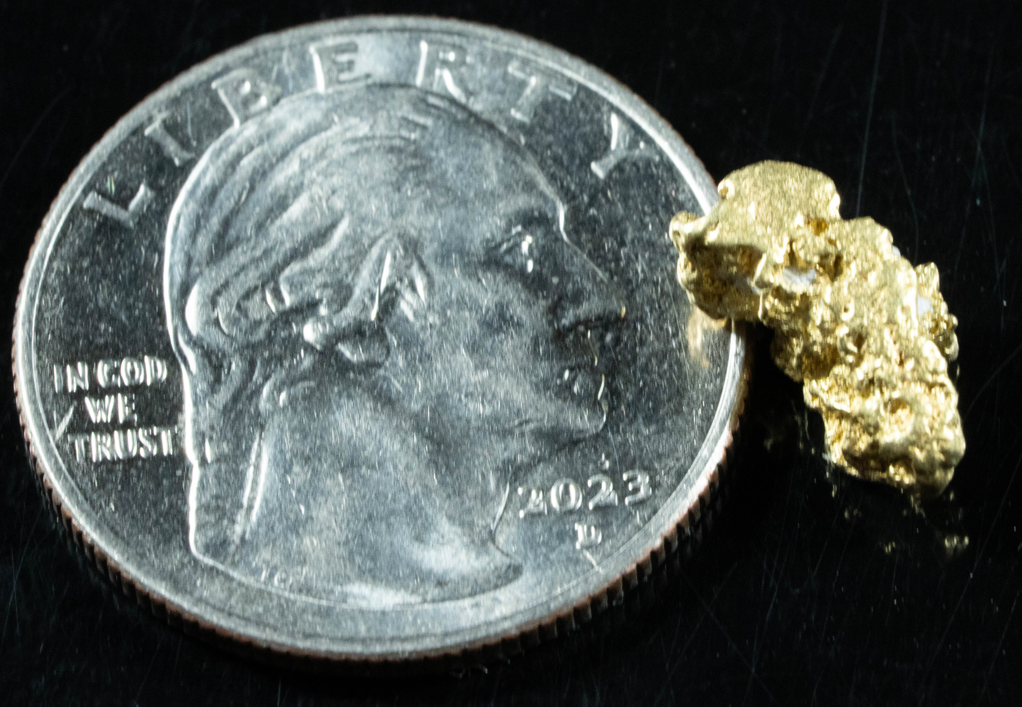 QN-71 "Alaskan BC Gold Nuggets with Quartz" Genuine 1.33 Grams