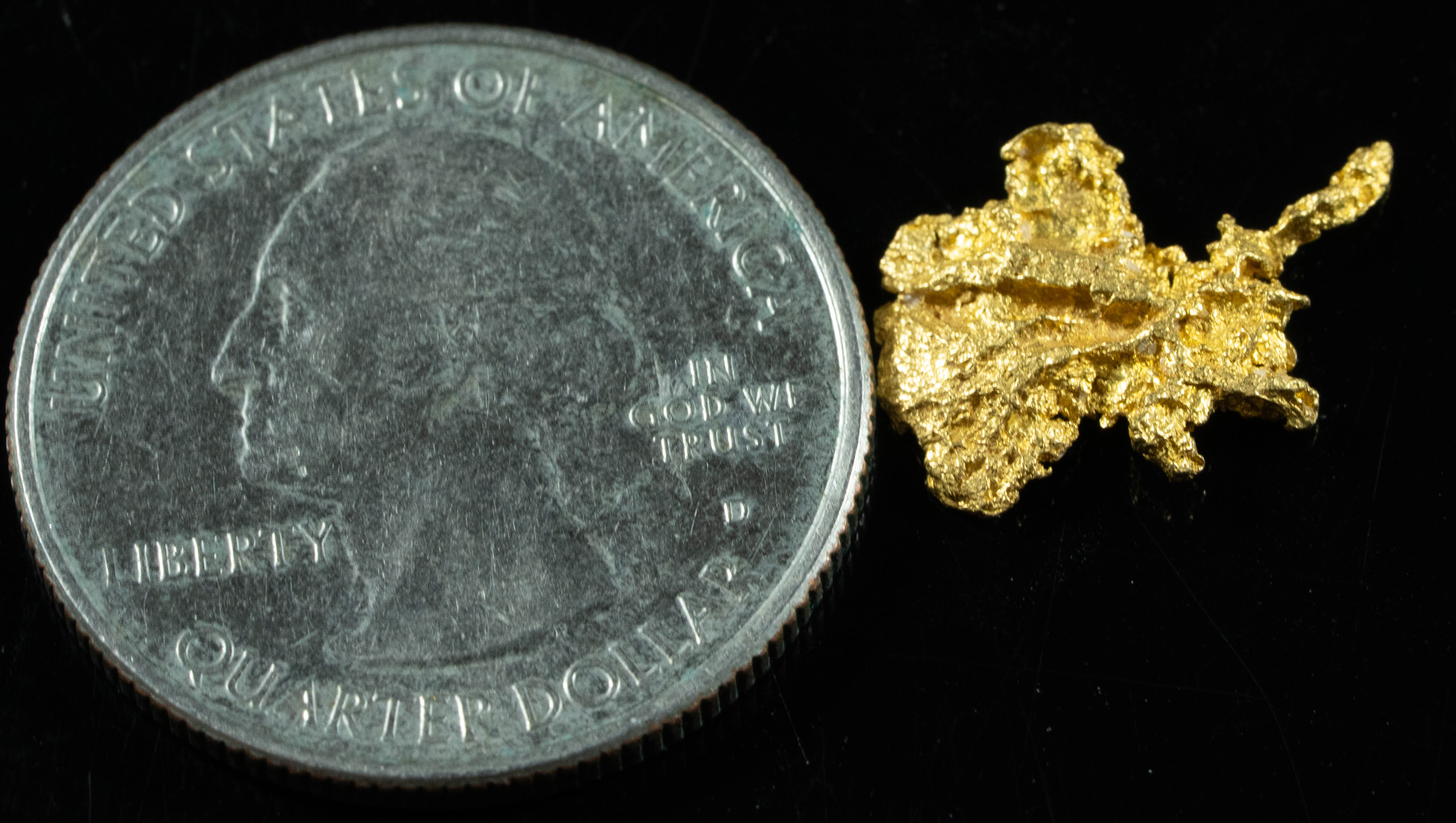 #874 Natural Gold " Shape State Of Alaska"  Nugget Australian 1.36 Grams Genuine