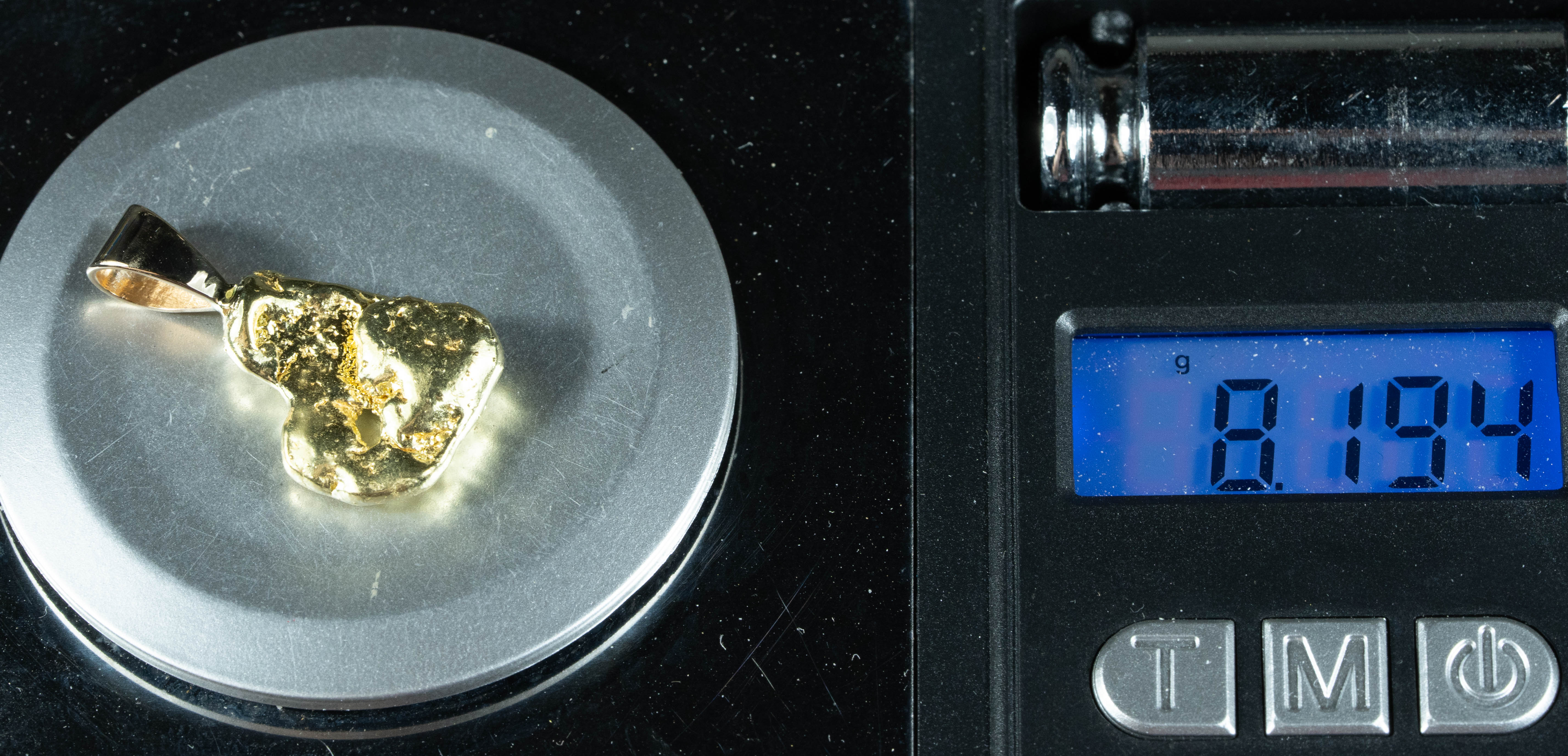 #632 Alaskan-Yukon BC Natural Gold Nugget Pendant 8.19 Grams Authentic