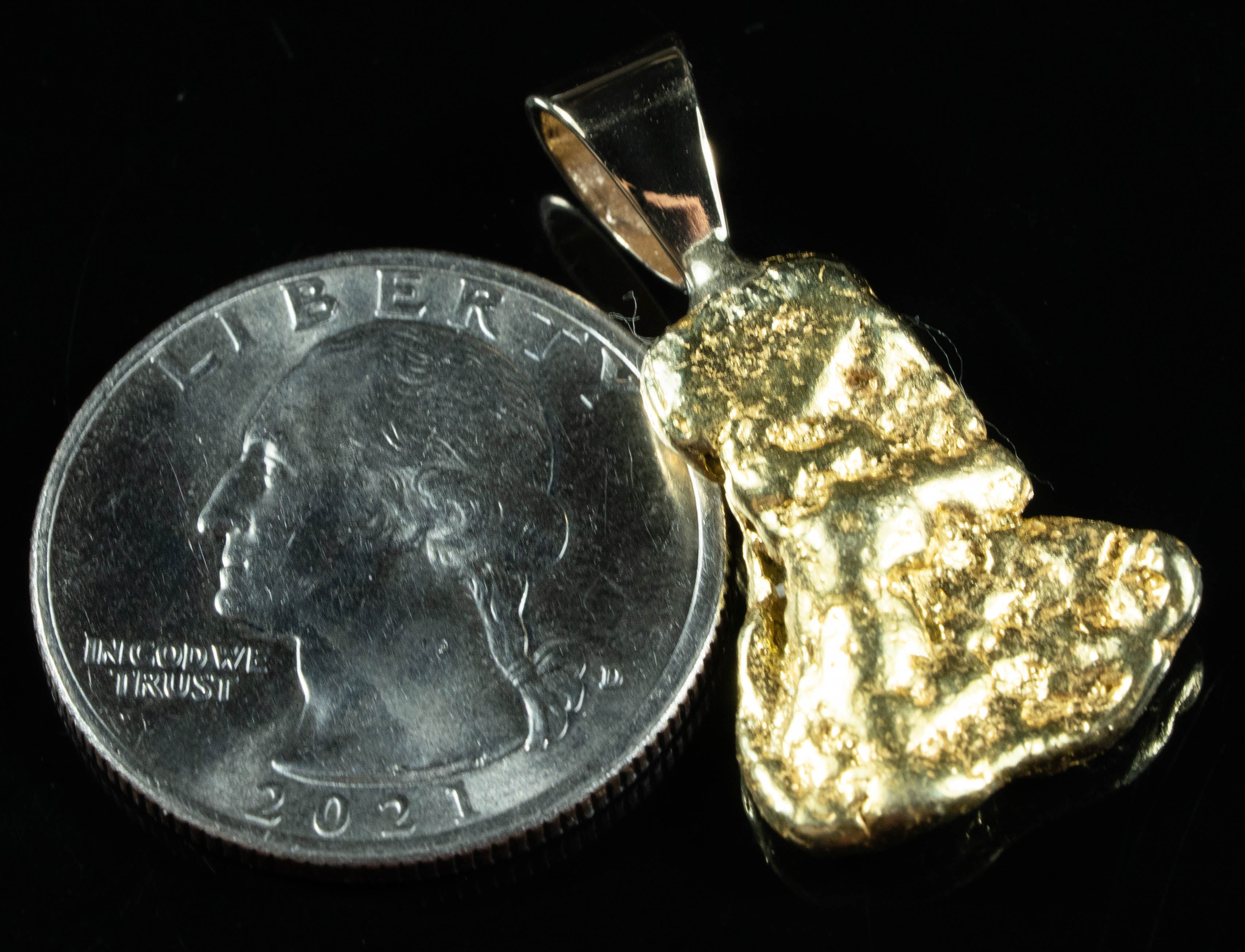 #633 Alaskan-Yukon BC Natural Gold Nugget Pendant 9.10 Grams Authentic