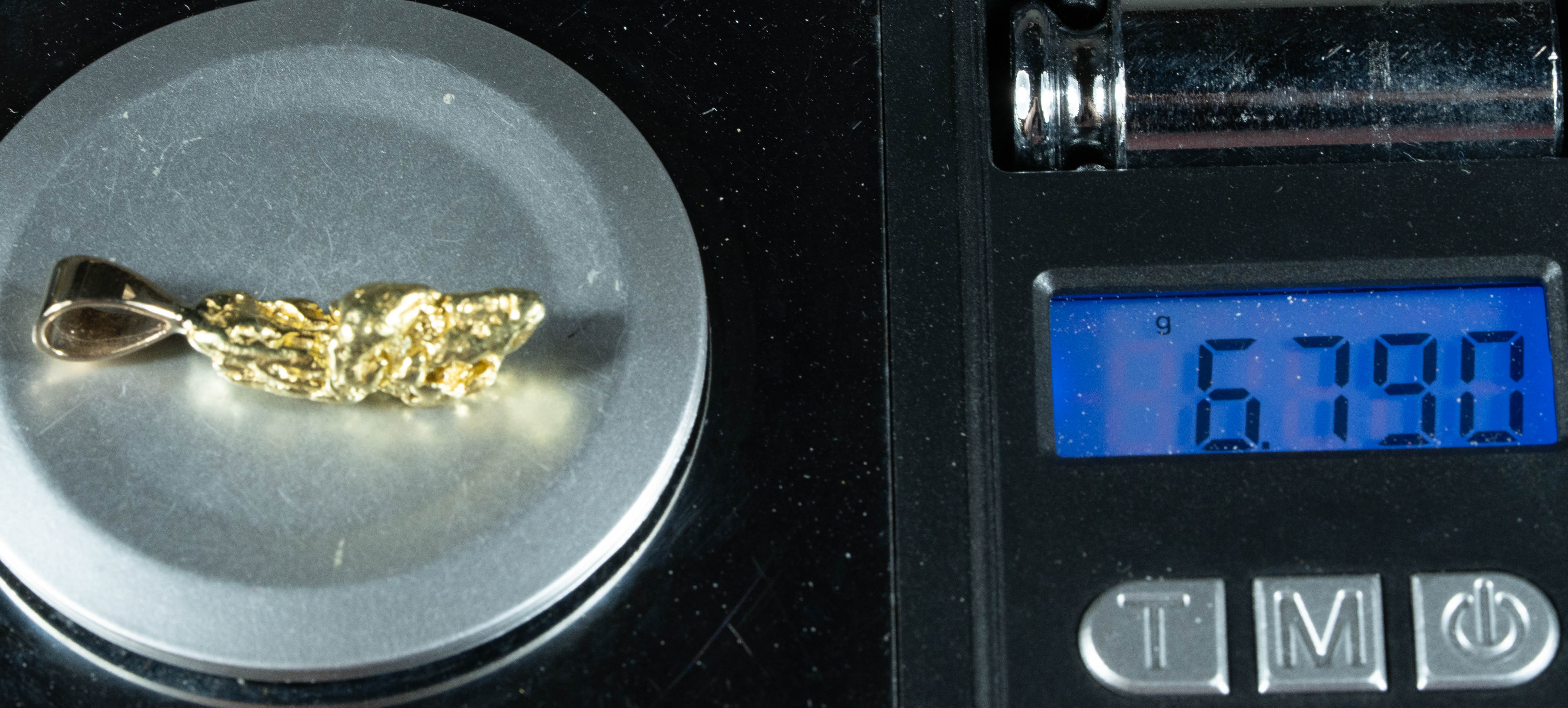 #634 Alaskan-Yukon BC Natural Gold Nugget Pendant 6.79 Grams Authentic