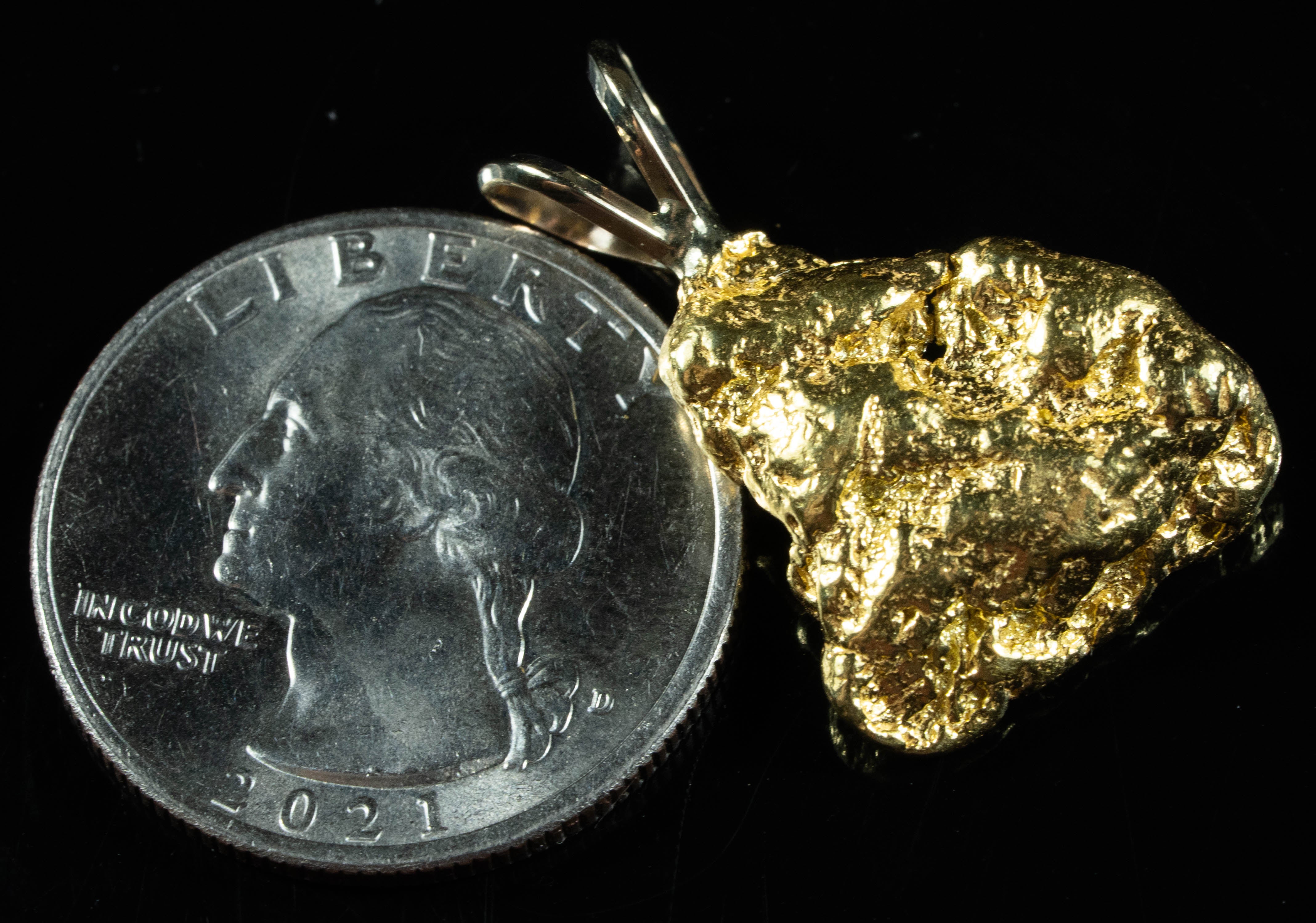 #668 Alaskan-Yukon BC Natural Gold Nugget Pendant 9.40 Grams Authentic