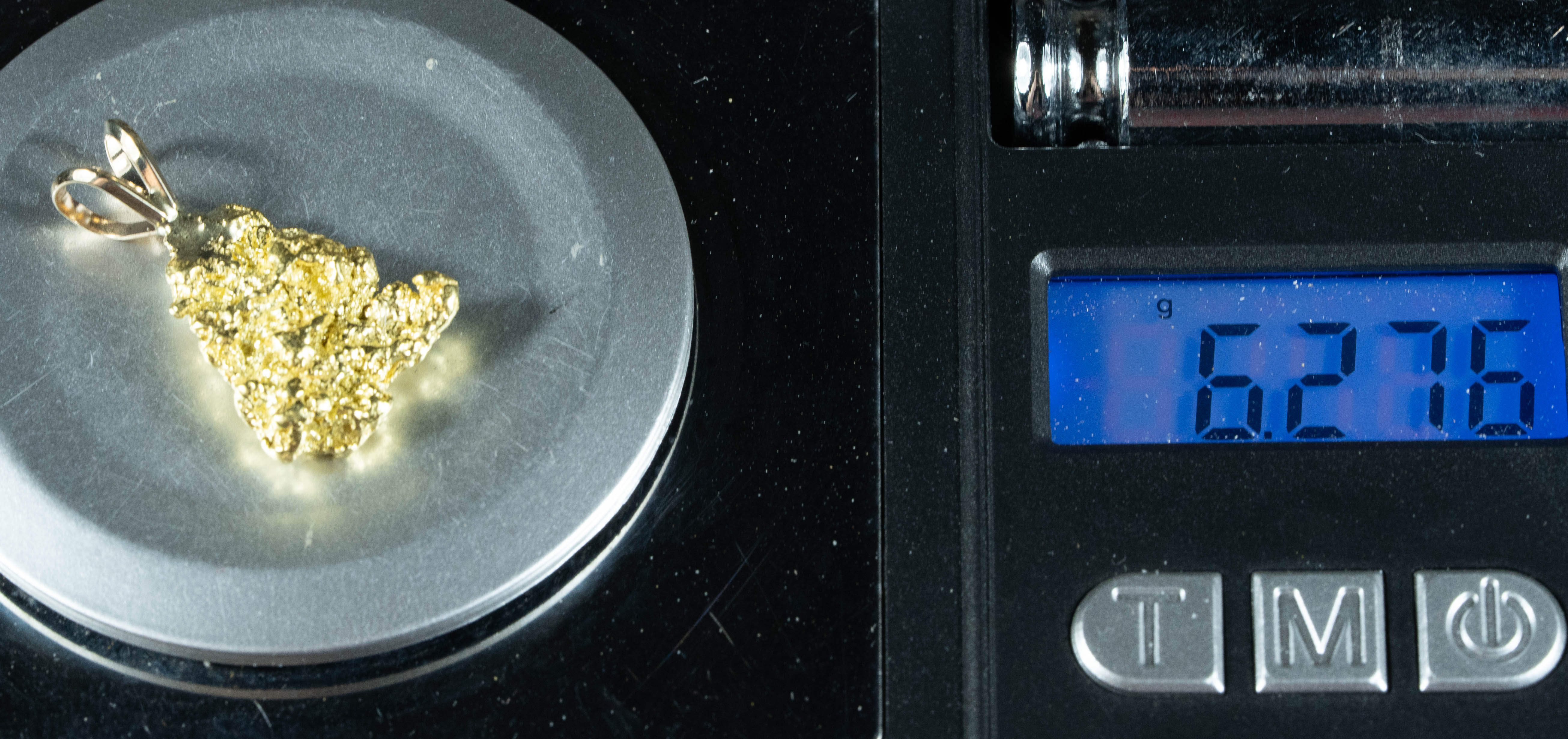 #669 Alaskan-Yukon BC Natural Gold Nugget Pendant 6.27 Grams Authentic