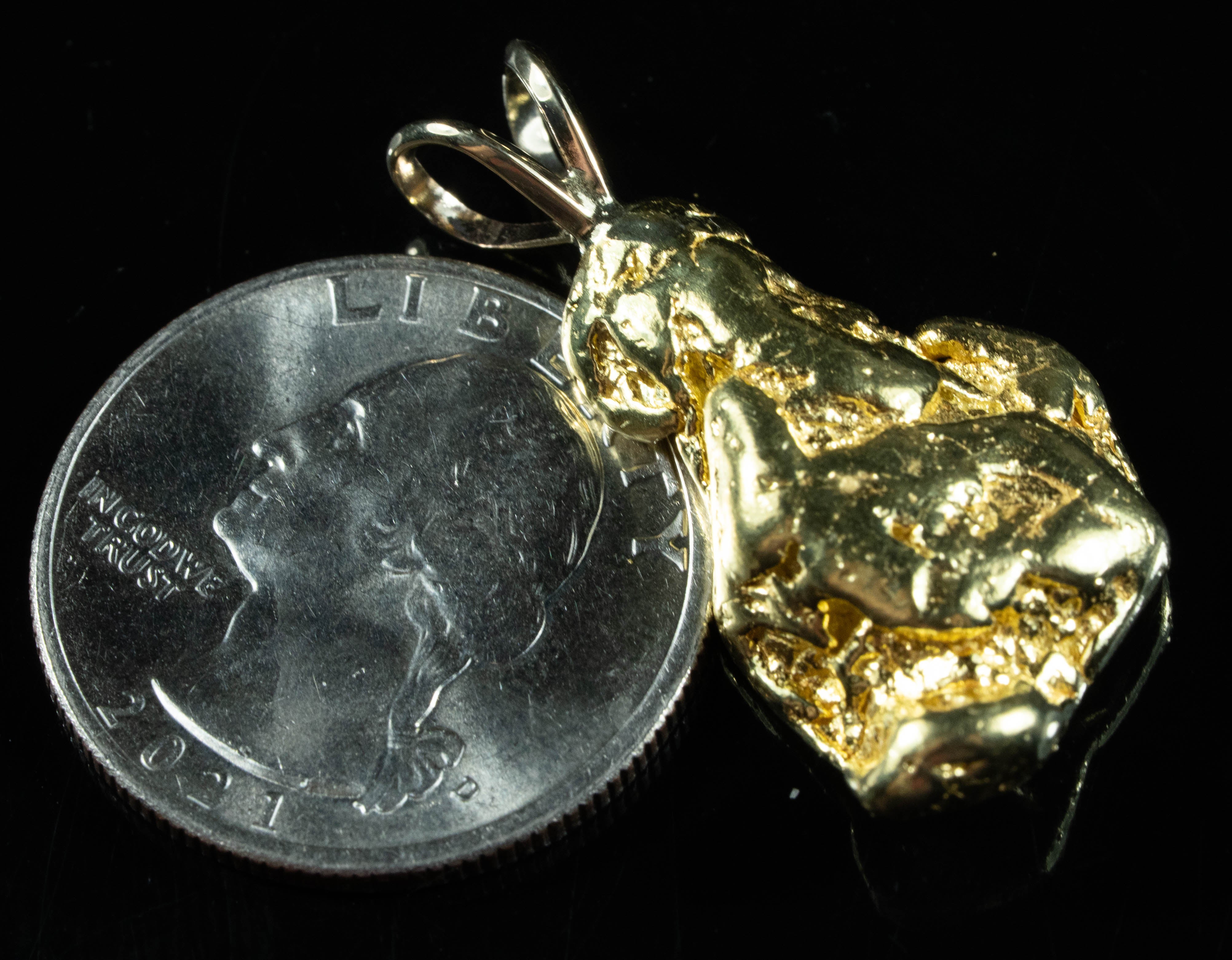 #670 Alaskan-Yukon BC Natural Gold Nugget Pendant 16.31 Grams Authentic