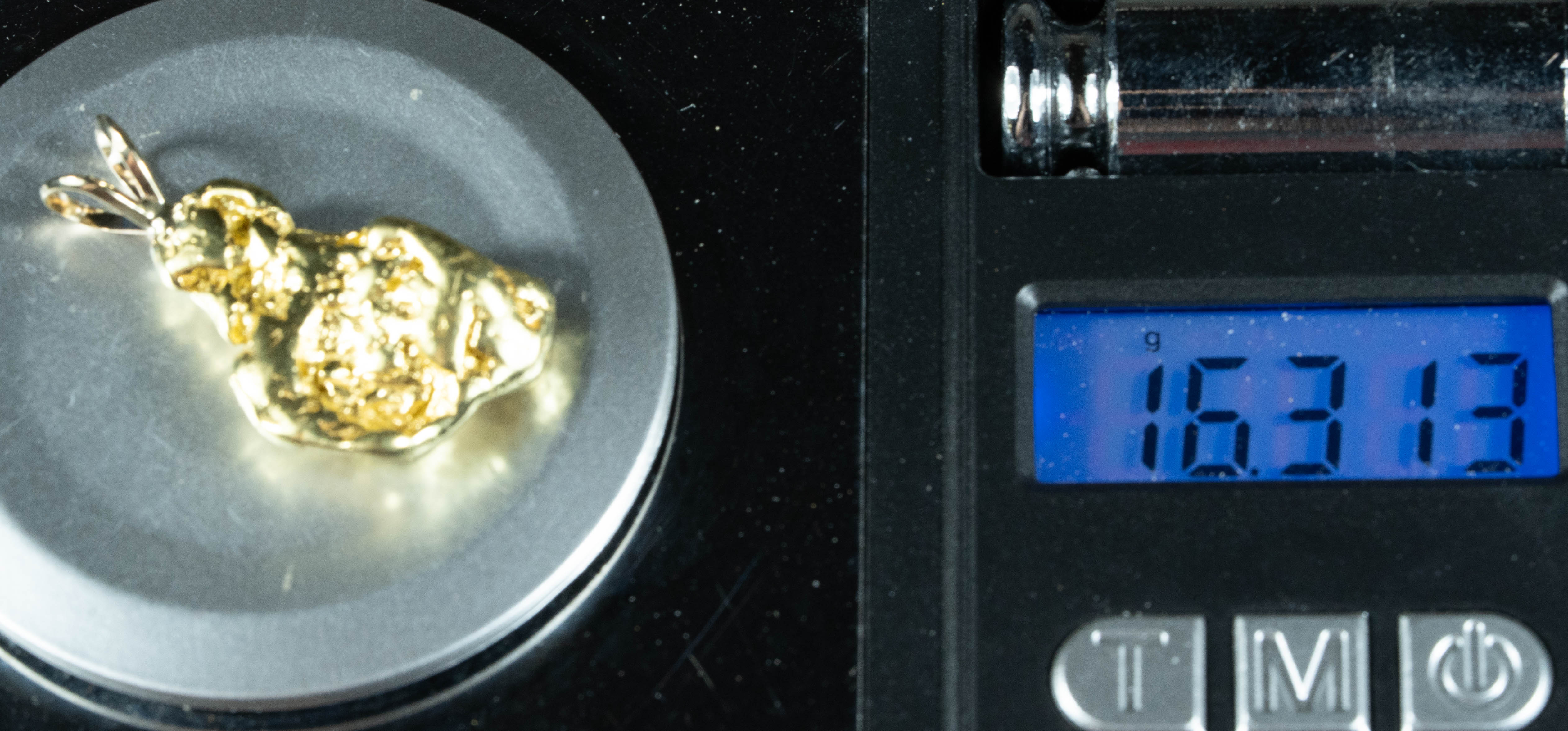 #670 Alaskan-Yukon BC Natural Gold Nugget Pendant 16.31 Grams Authentic