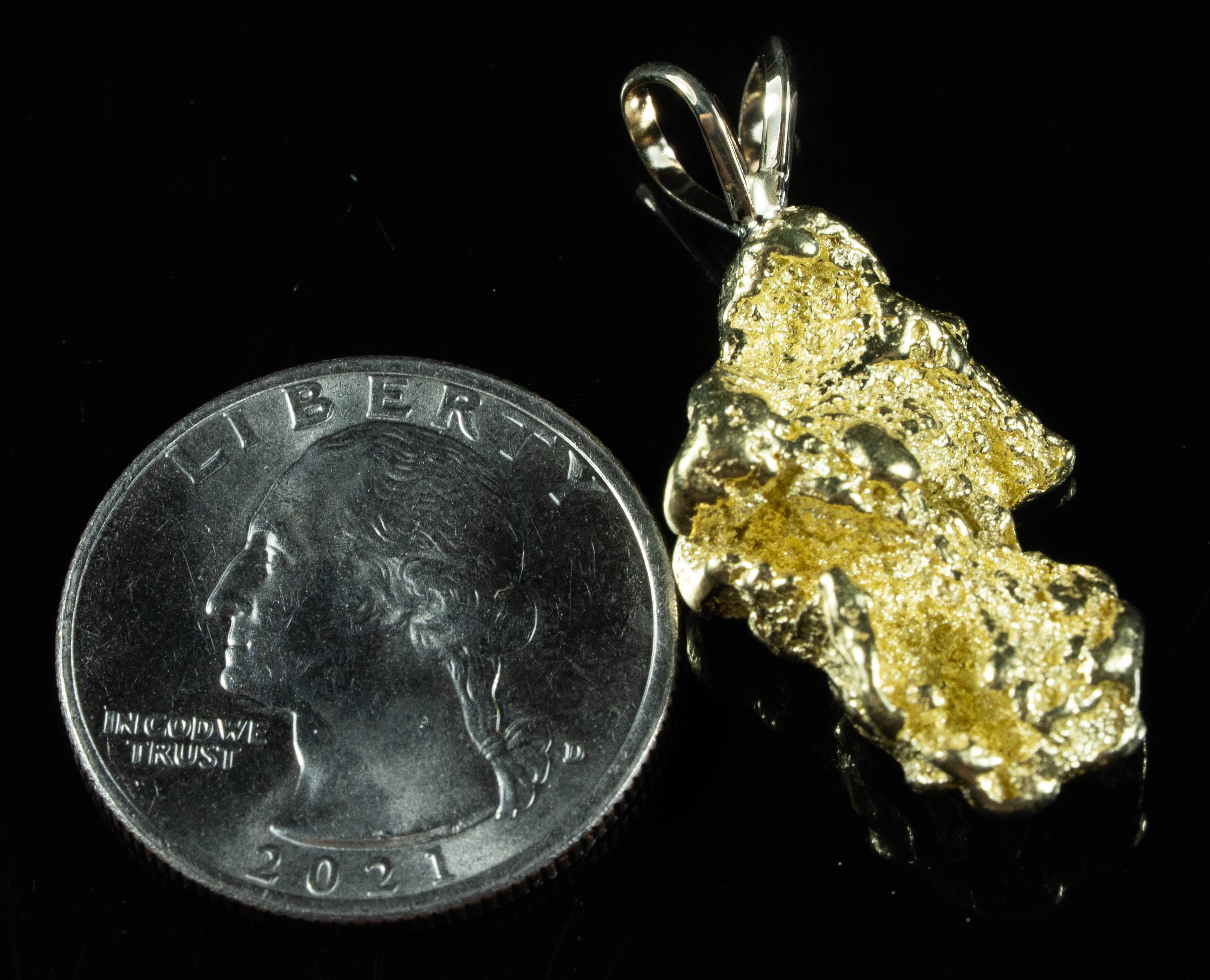 #671 Alaskan-Yukon BC Natural Gold Nugget Pendant 12.16 Grams Authentic