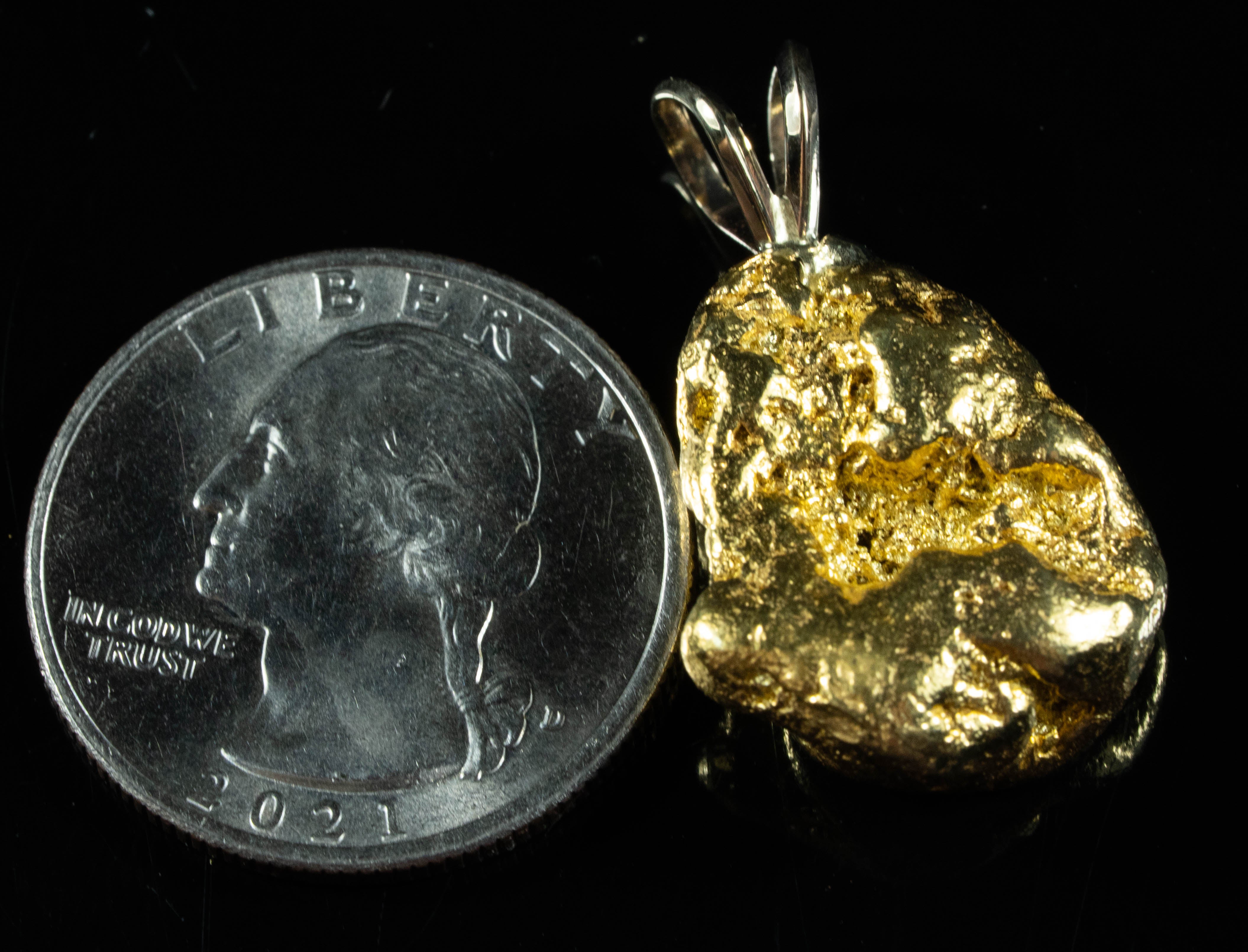 #673 Alaskan-Yukon BC Natural Gold Nugget Pendant 14.25 Grams Authentic