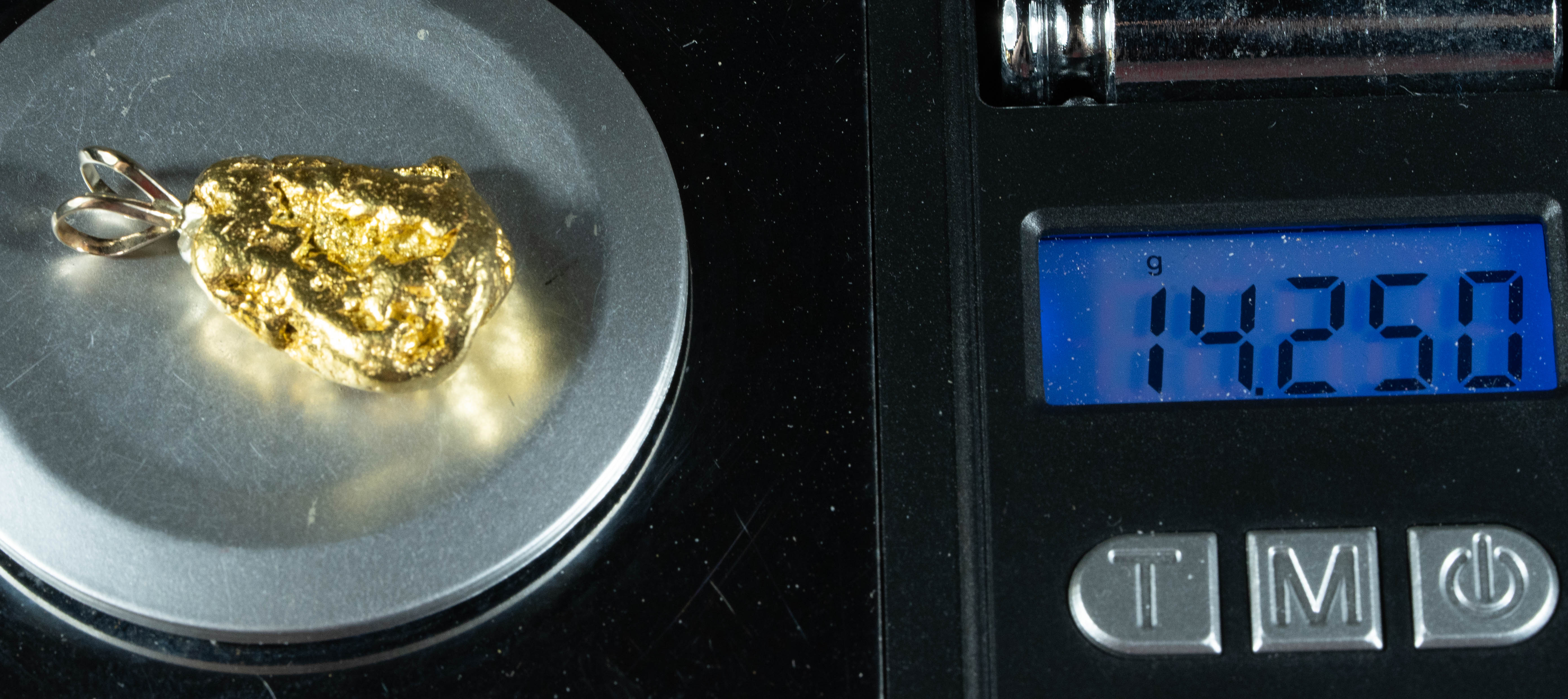 #673 Alaskan-Yukon BC Natural Gold Nugget Pendant 14.25 Grams Authentic