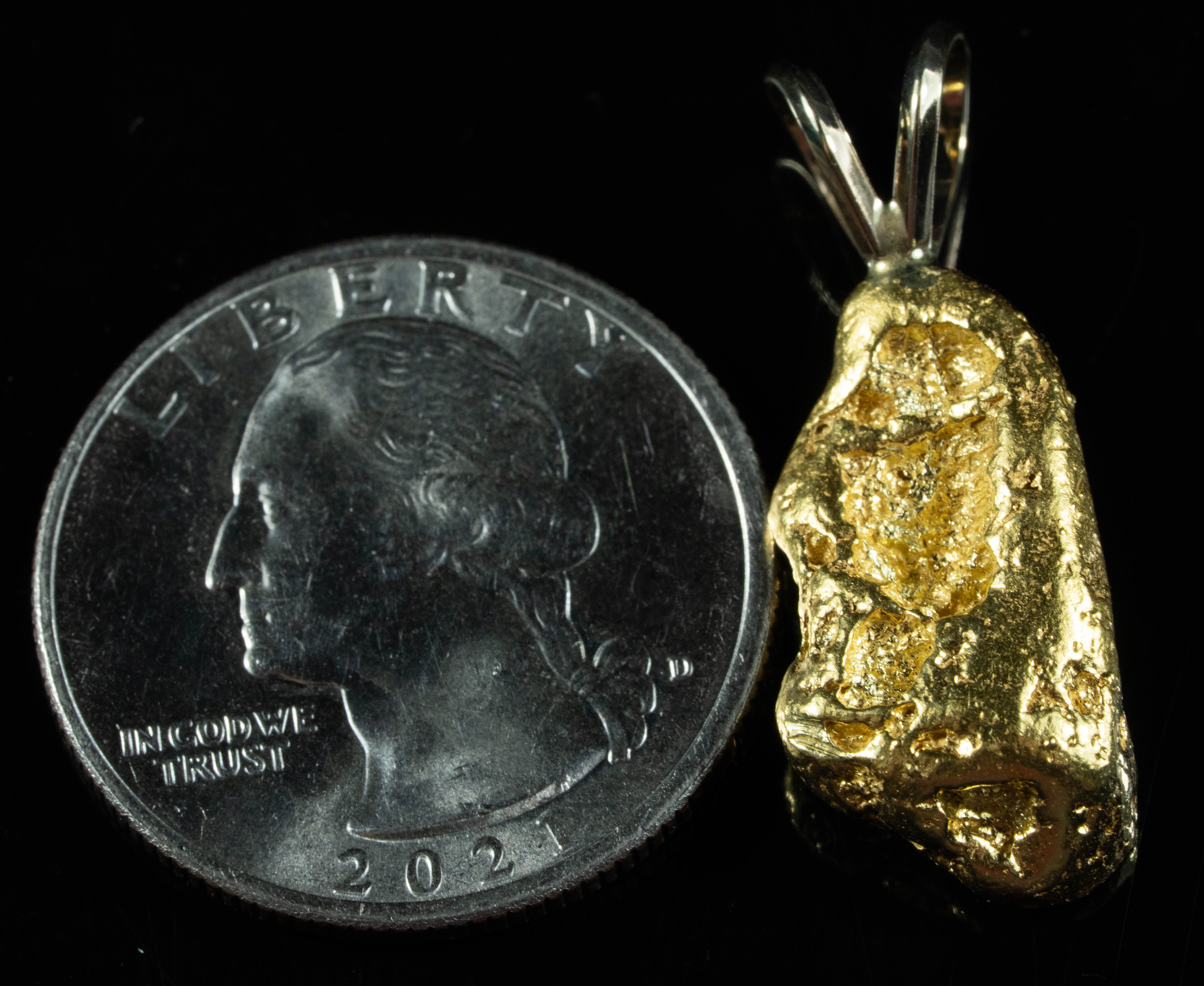 #675 Alaskan-Yukon BC Natural Gold Nugget Pendant 7.68 Grams Authentic