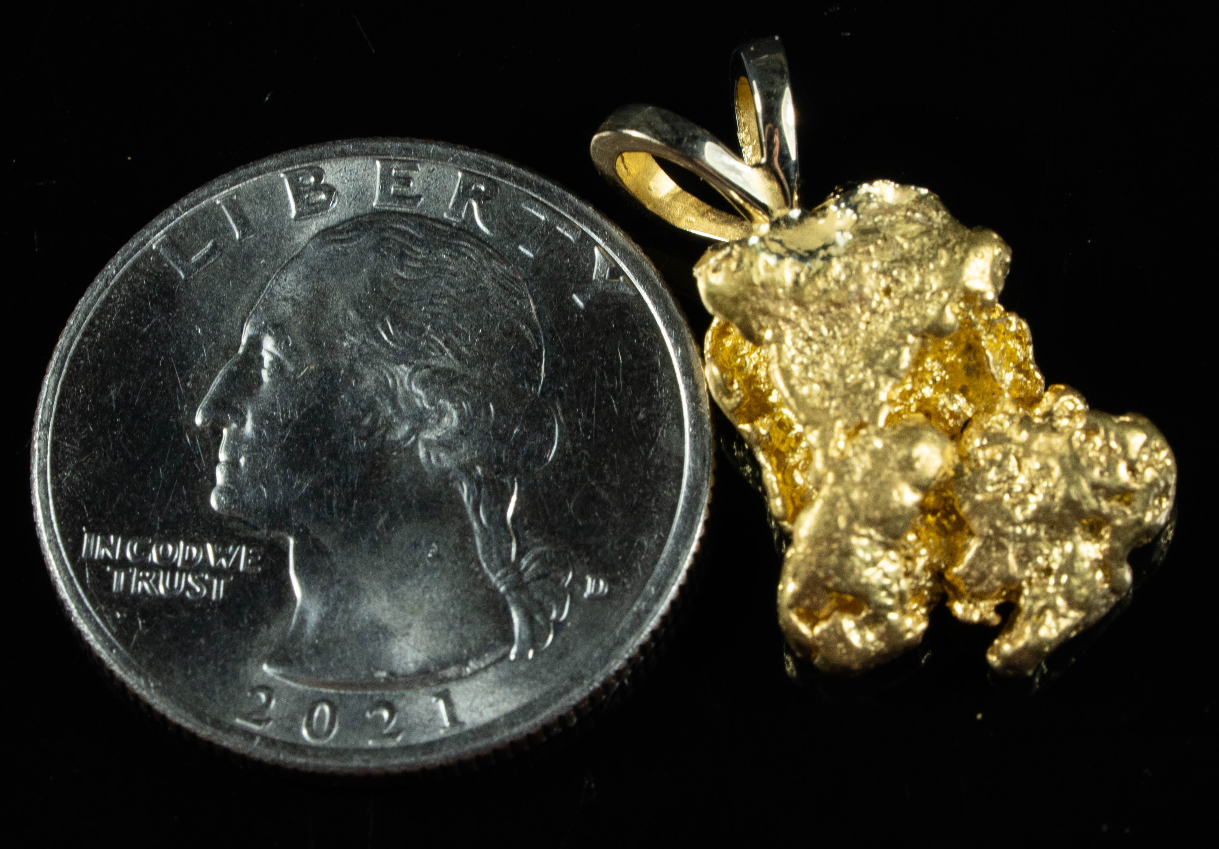 #677 Alaskan-Yukon BC Natural Gold Nugget Pendant 7.62 Grams Authentic