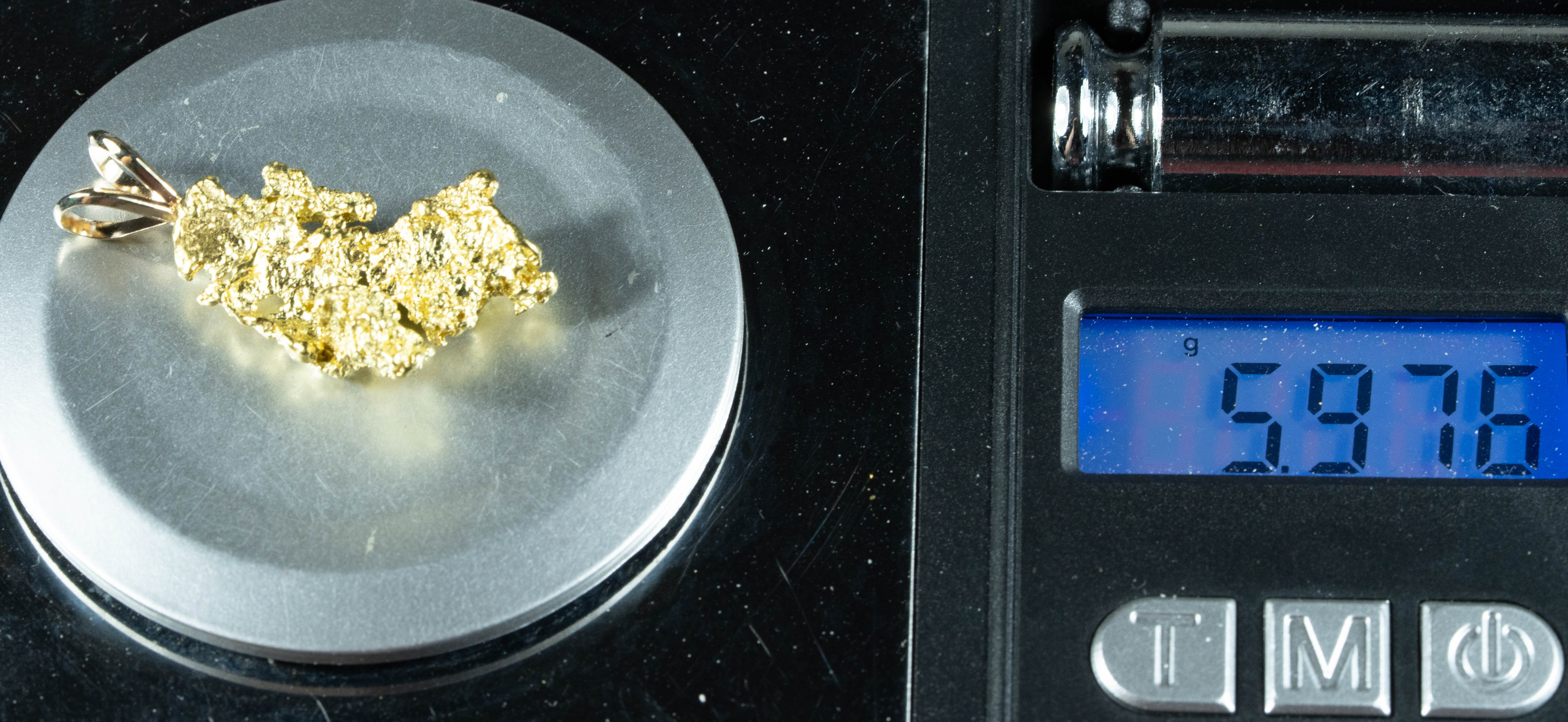 #681 Alaskan-Yukon BC Natural Gold Nugget Pendant 5.97 Grams Authentic
