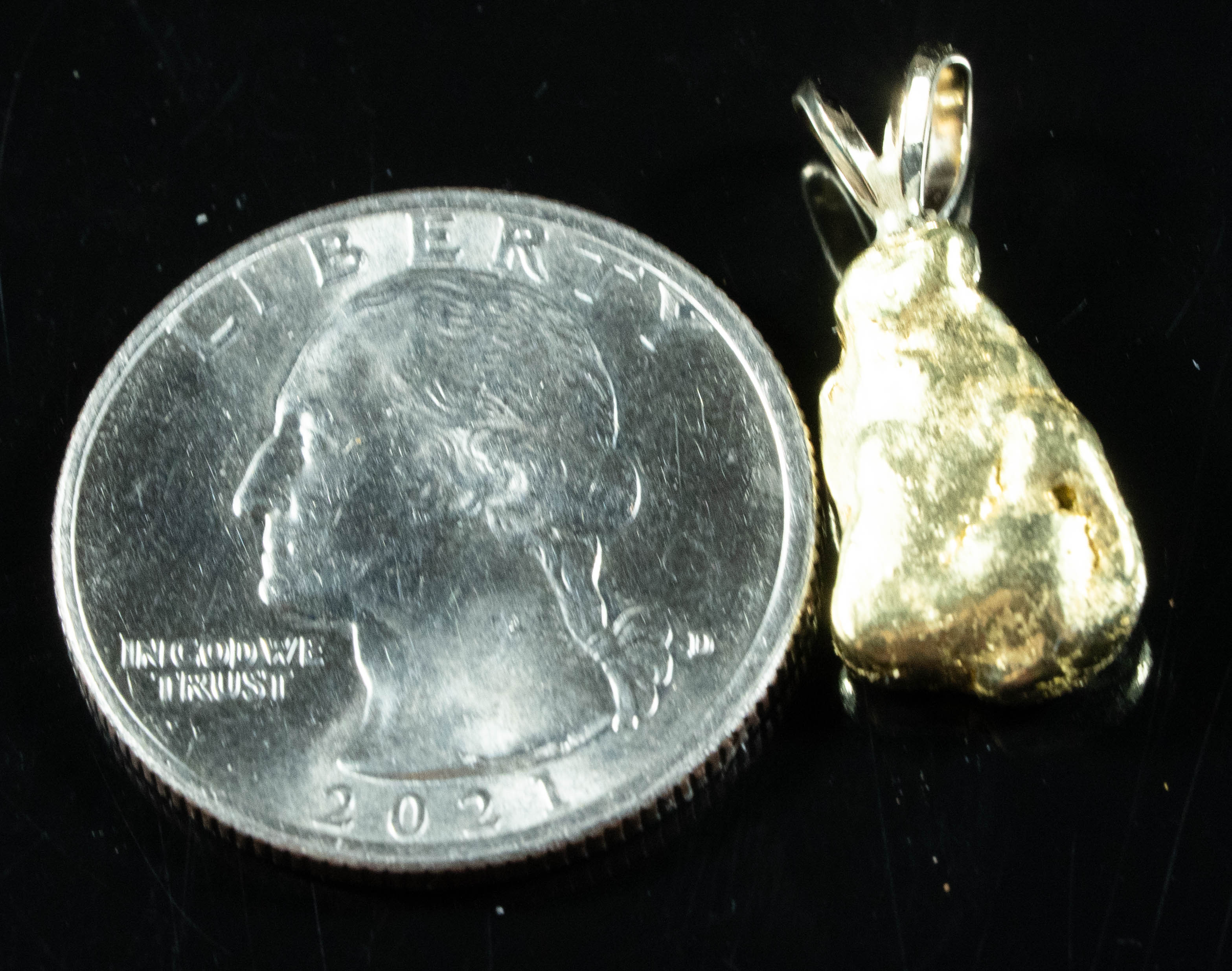 #682 Alaskan-Yukon BC Natural Gold Nugget Pendant 4.79 Grams Authentic