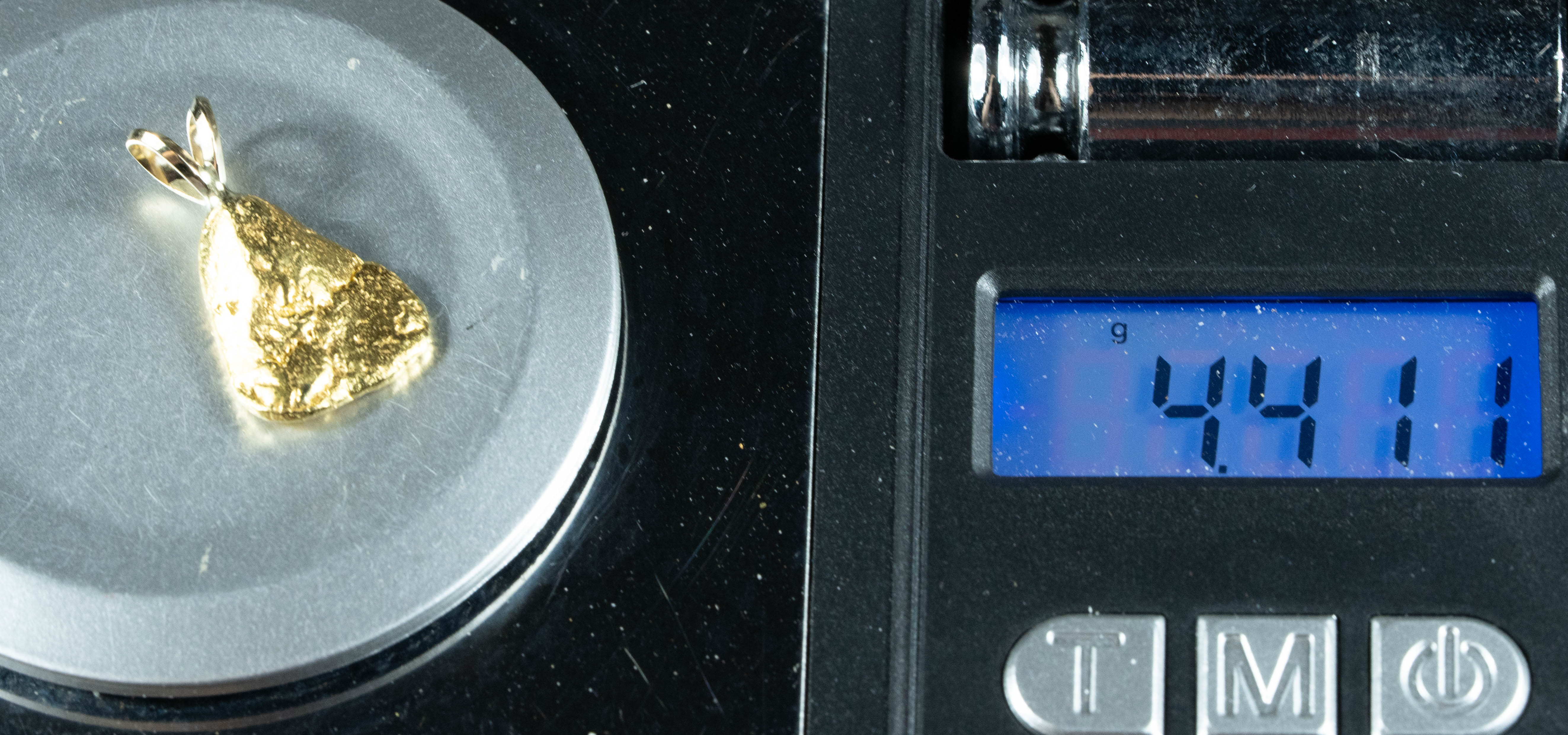 #688 Alaskan-Yukon BC Natural Gold Nugget Pendant 4.41 Grams Authentic