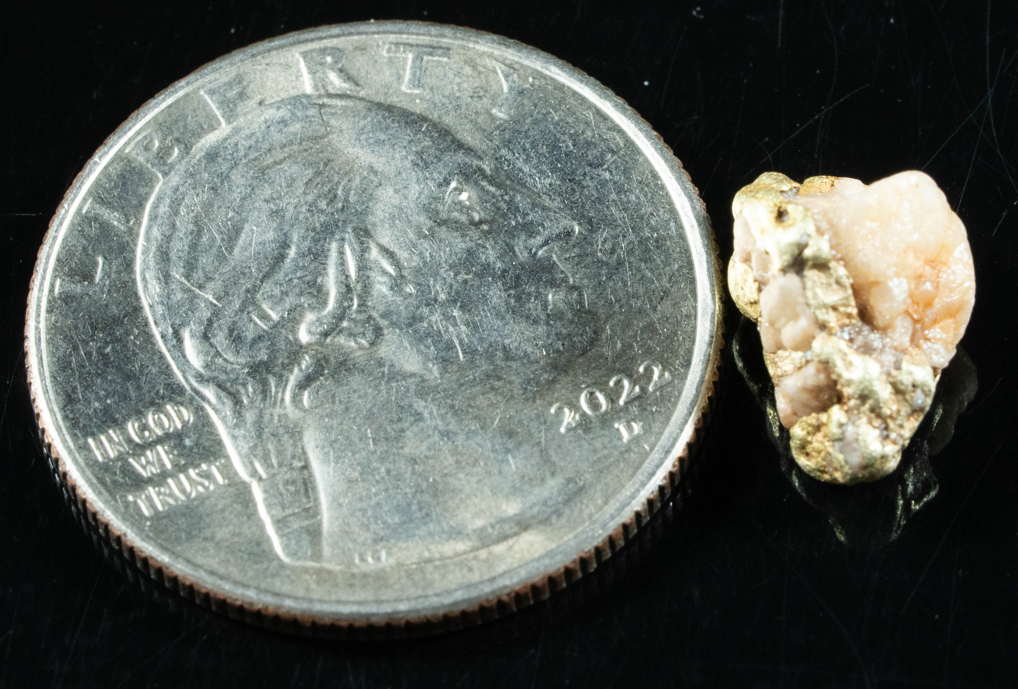 QN-24 "Alaskan BC Gold Nuggets with Quartz" Genuine 1.98 Grams