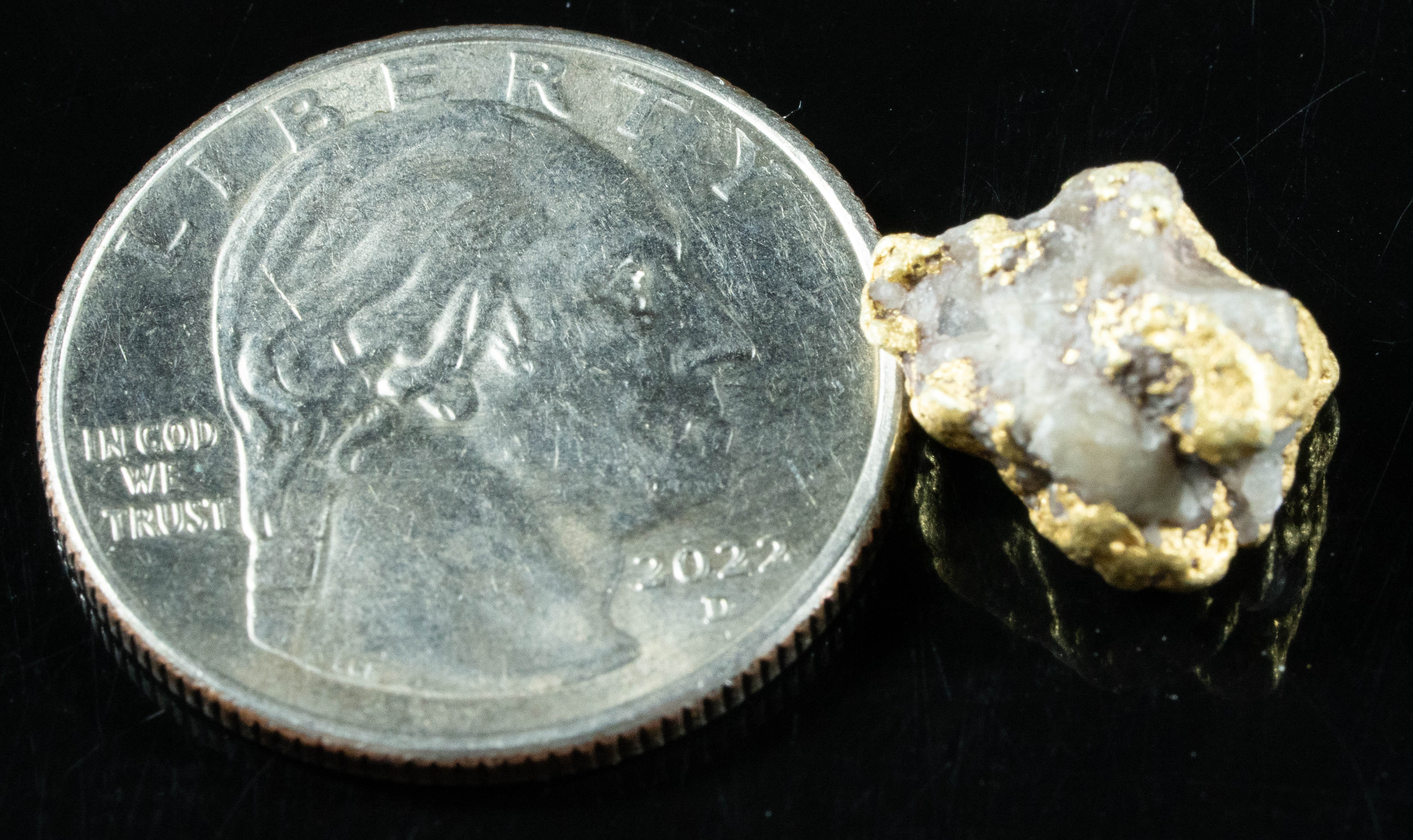 QN-30 "Alaskan BC Gold Nuggets with Quartz" Genuine 4.88 Grams