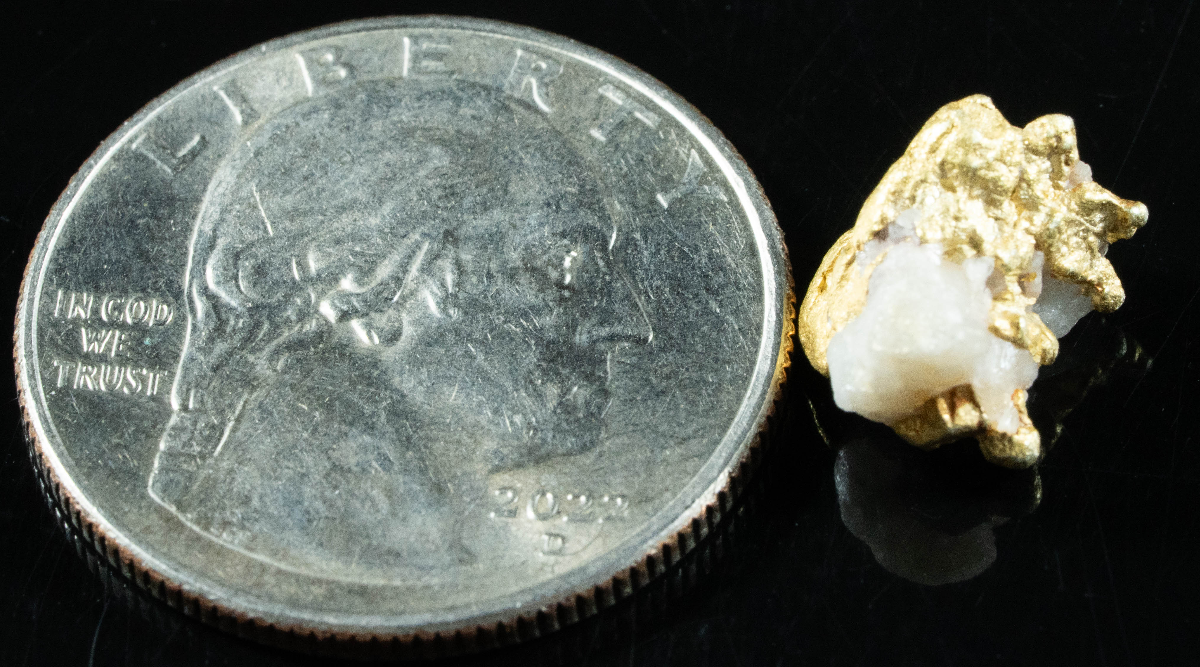 QN-37 "Alaskan BC Gold Nuggets with Quartz" Genuine 2.27 Grams