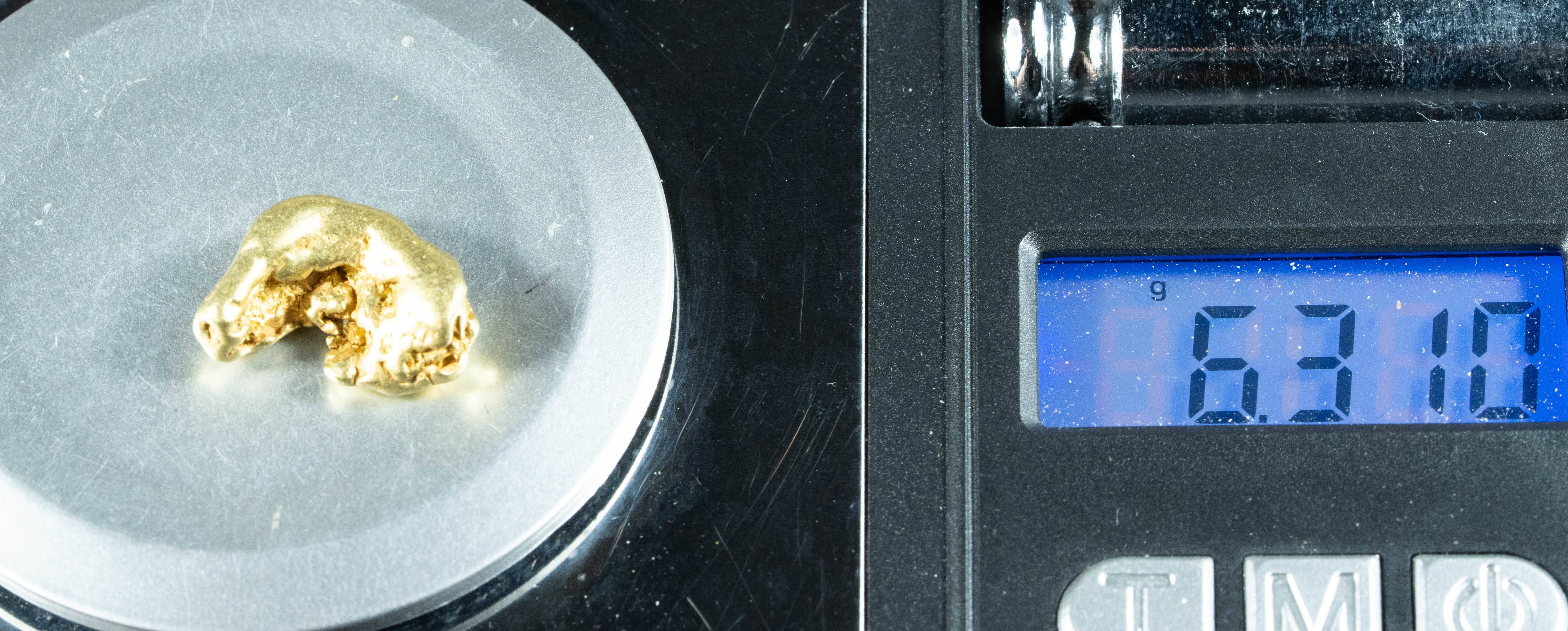 #497 Alaskan BC Natural Gold Nugget 6.31 Grams Genuine