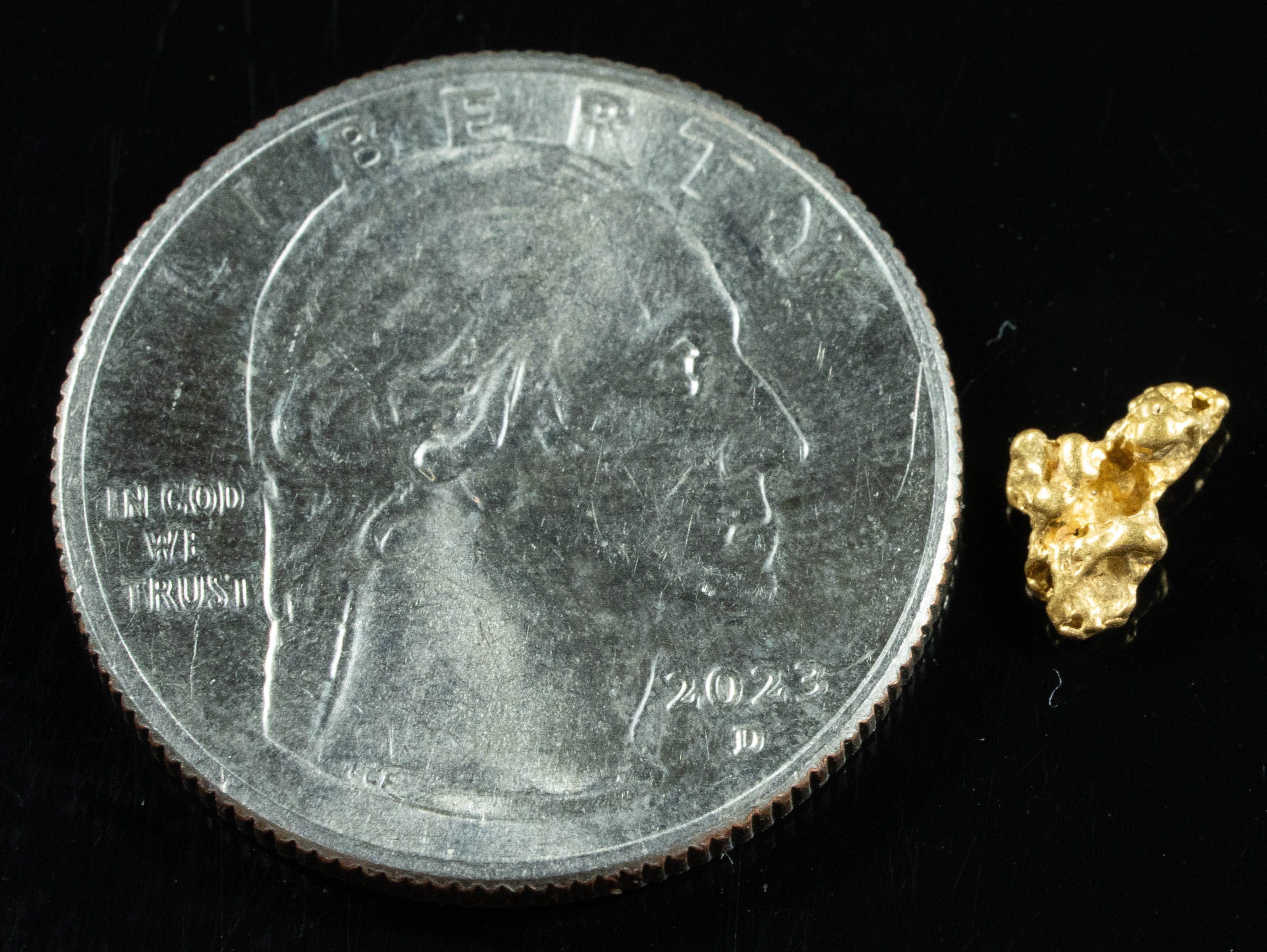#768 Natural Gold Nugget Australian .42 Grams Genuine