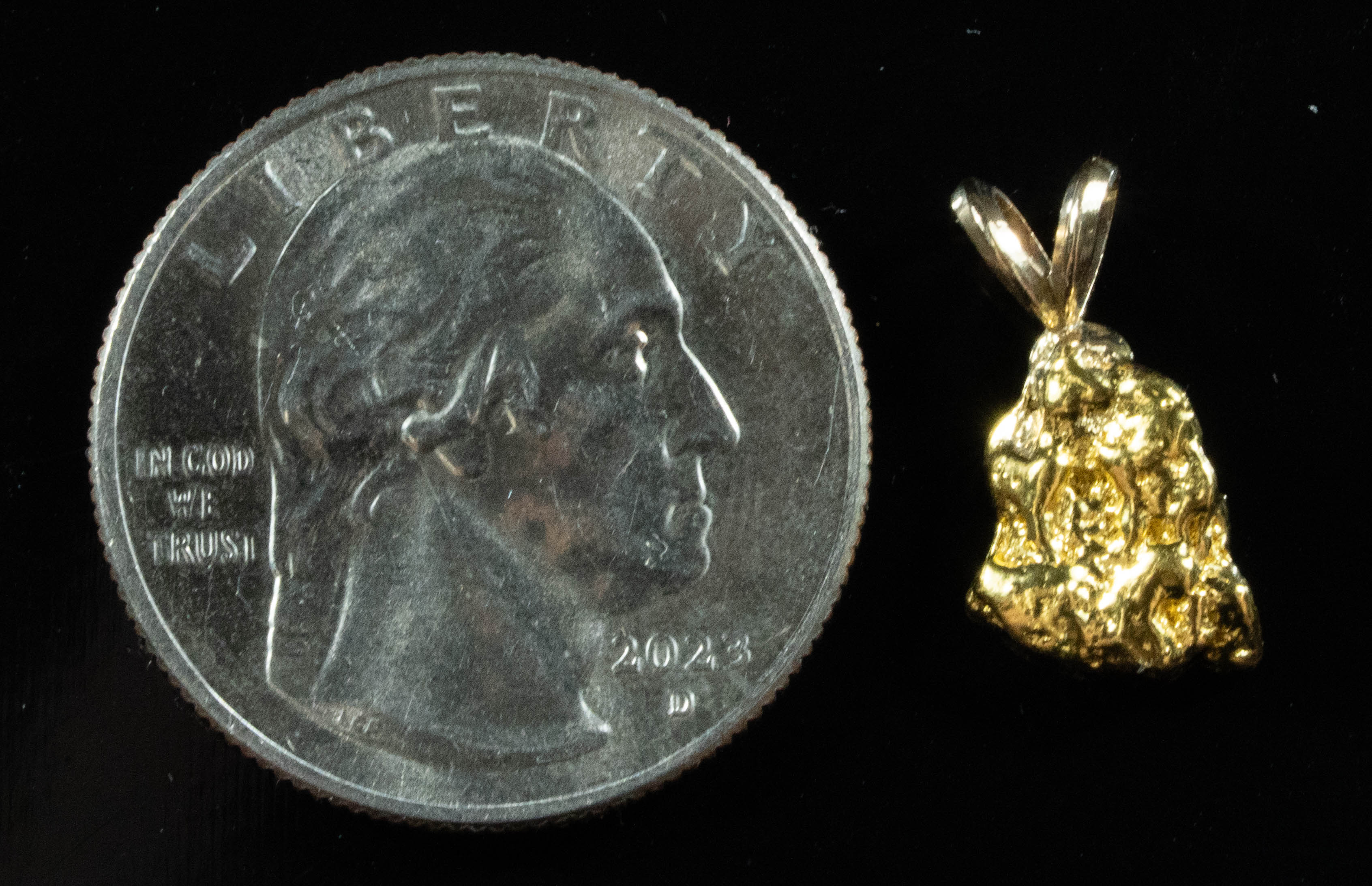 #621 Alaskan-Yukon BC Natural Gold Nugget Pendant 2.16 Grams Authentic
