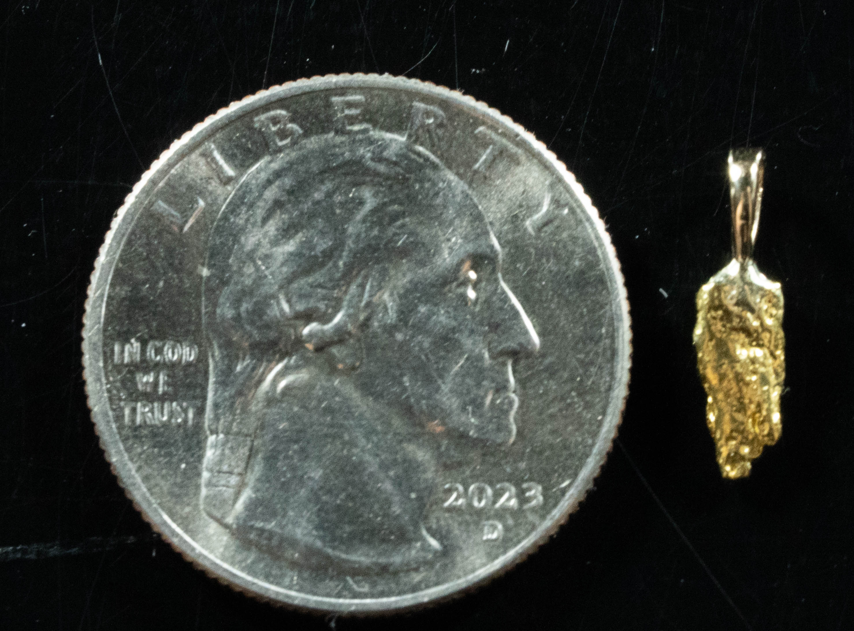#608 Alaskan-Yukon BC Natural Gold Nugget Pendant .66 Grams Authentic