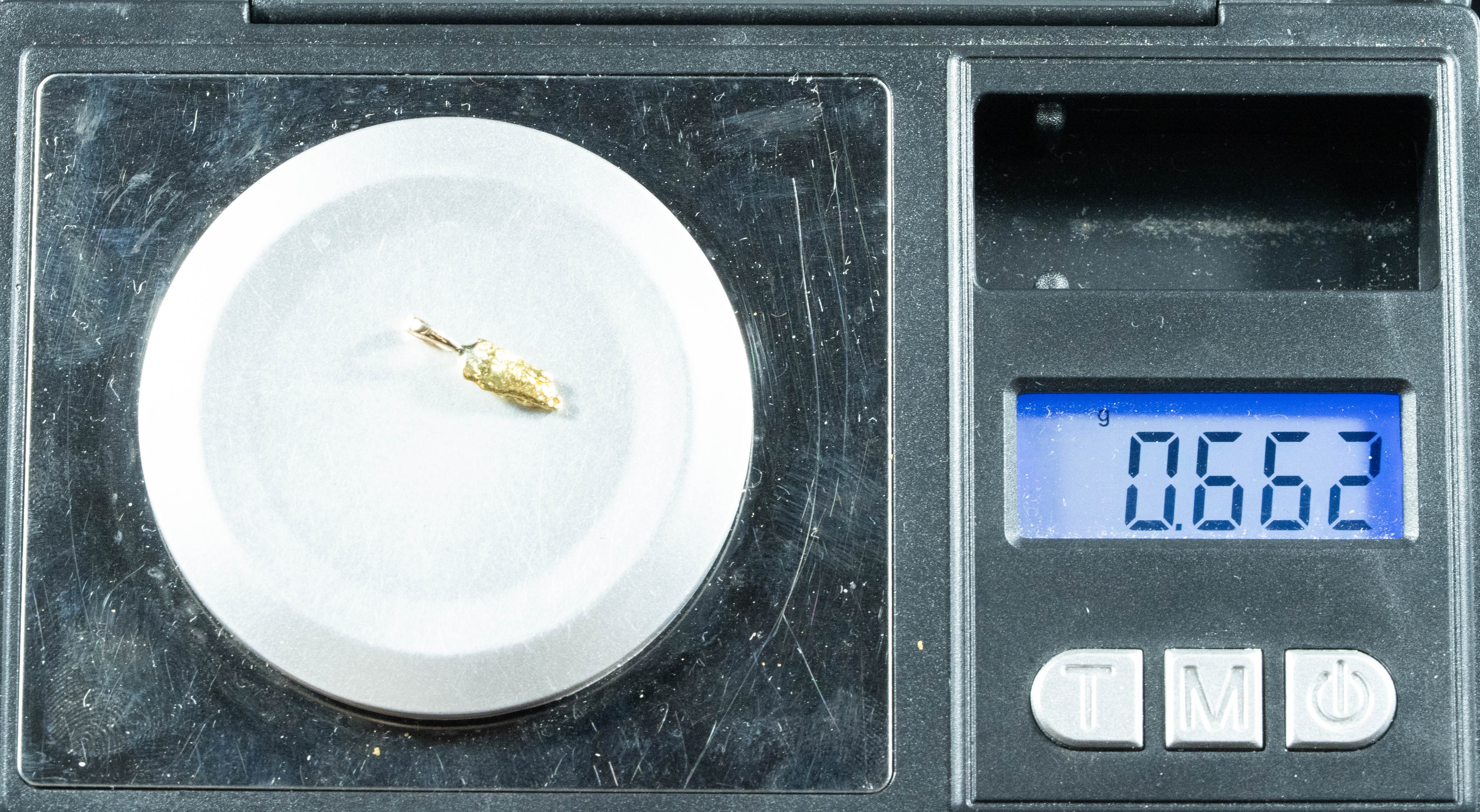 #608 Alaskan-Yukon BC Natural Gold Nugget Pendant .66 Grams Authentic