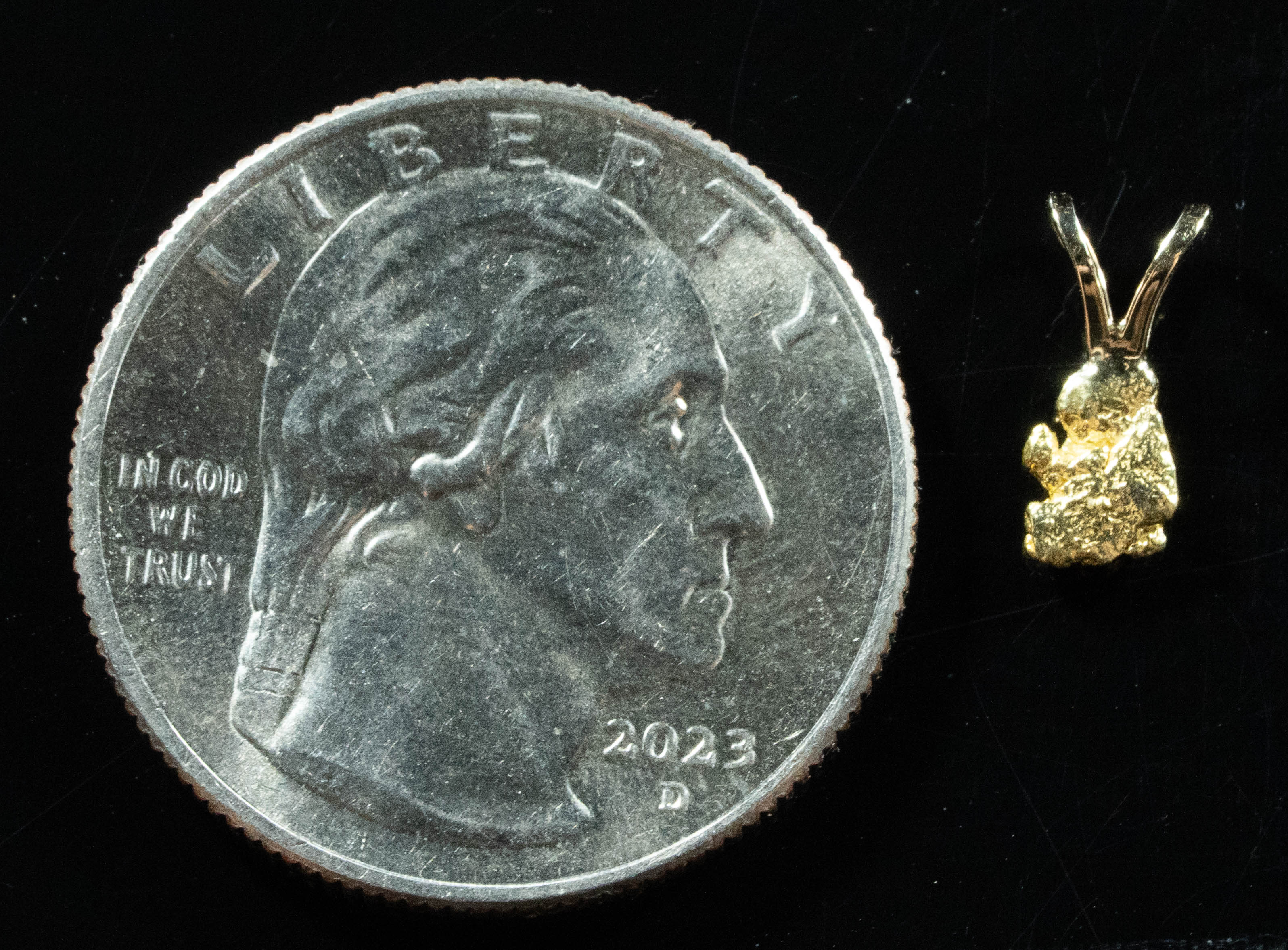 #628 Alaskan-Yukon BC Natural Gold Nugget Pendant .40 Grams Authentic