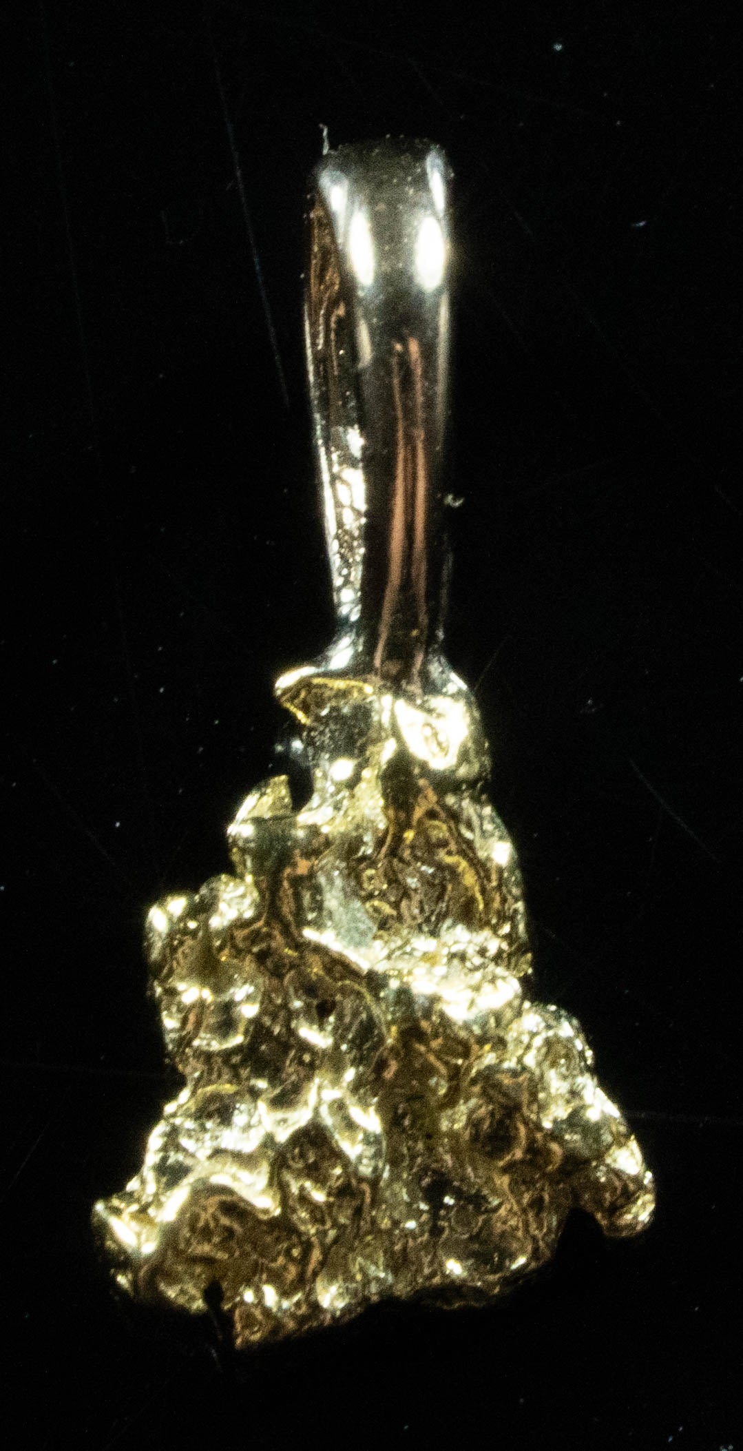 #641 Alaskan-Yukon BC Natural Gold Nugget Pendant .45 Grams Authentic