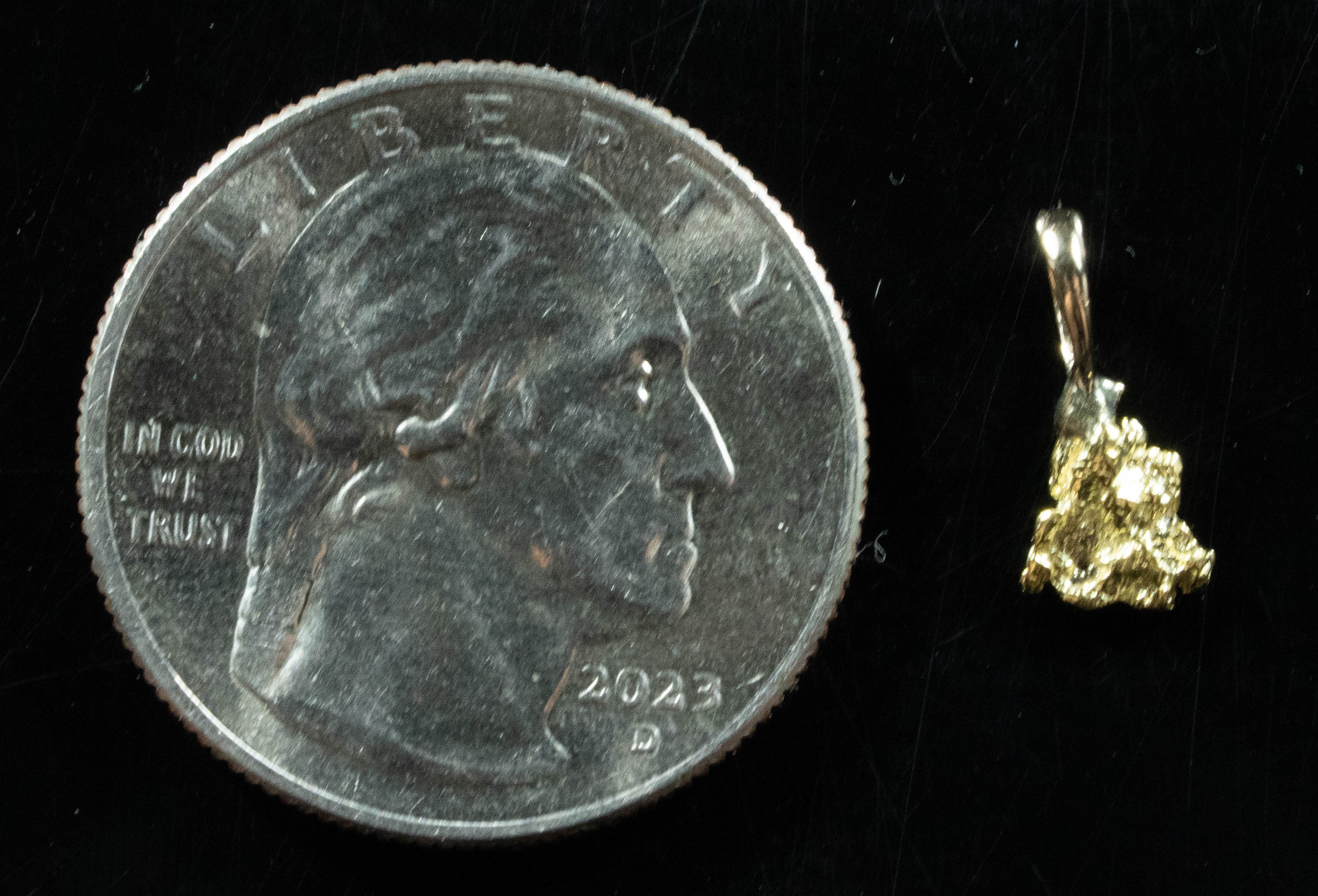 #641 Alaskan-Yukon BC Natural Gold Nugget Pendant .45 Grams Authentic