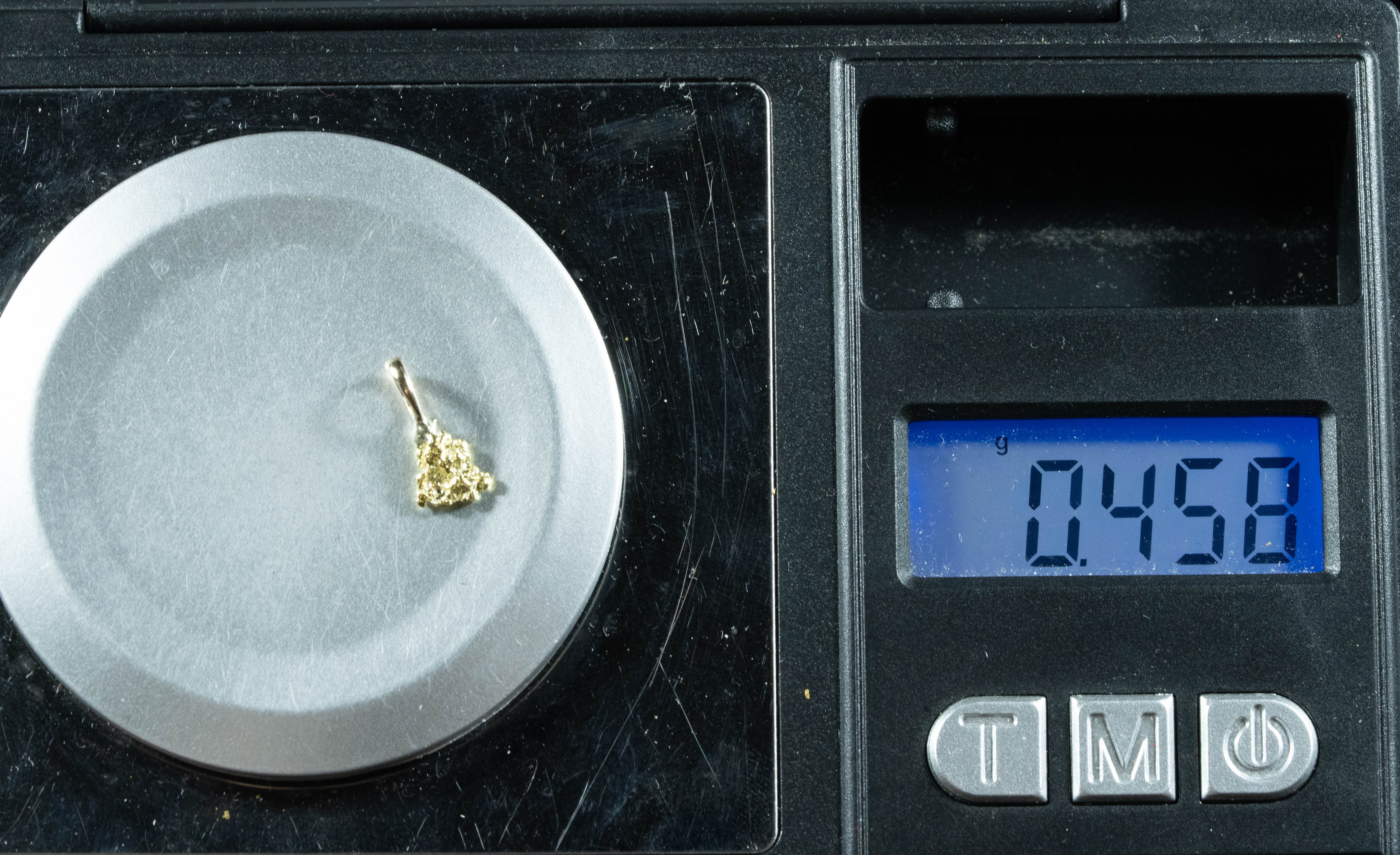 #641 Alaskan-Yukon BC Natural Gold Nugget Pendant .45 Grams Authentic