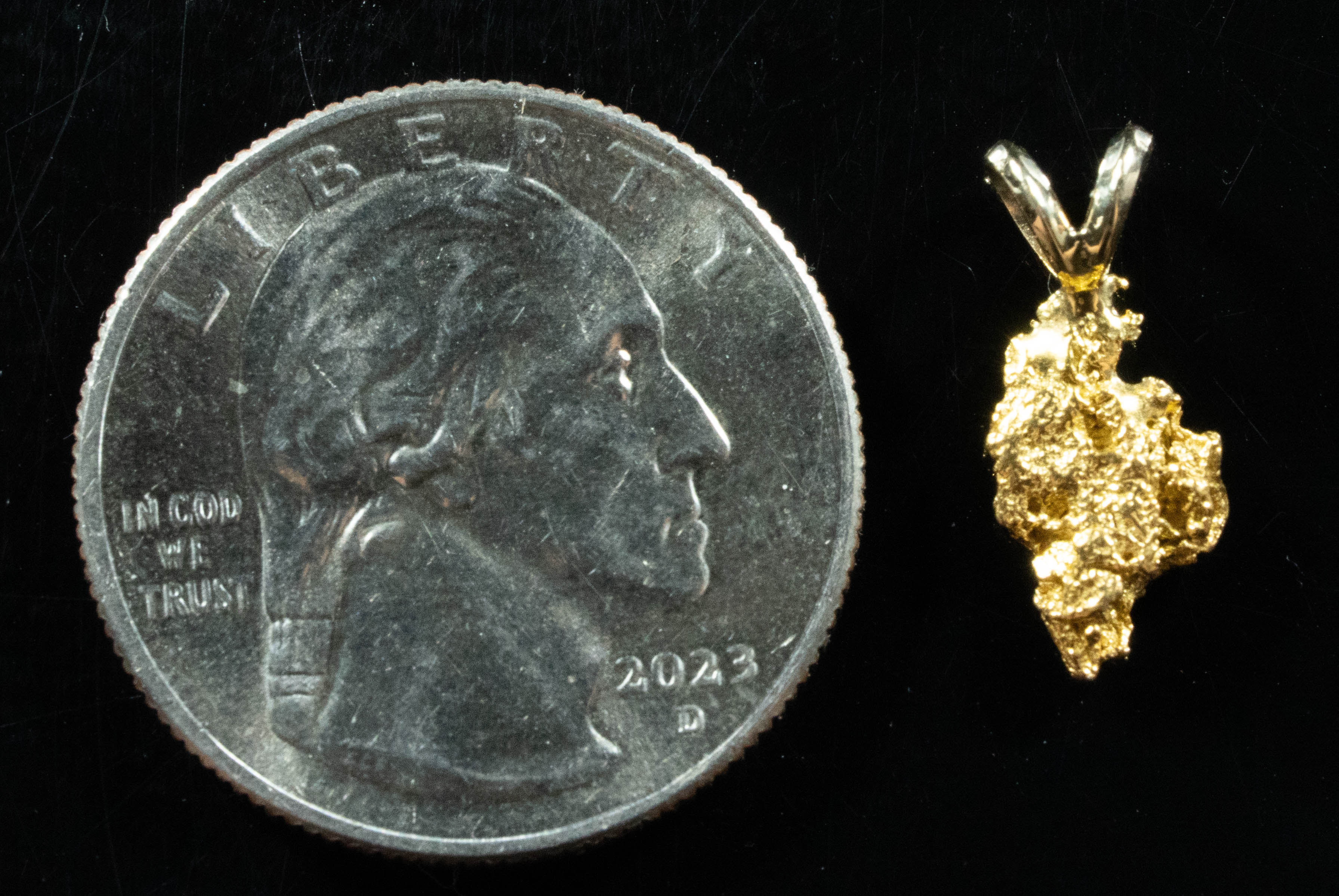 #642 Alaskan-Yukon BC Natural Gold Nugget Pendant .83 Grams Authentic