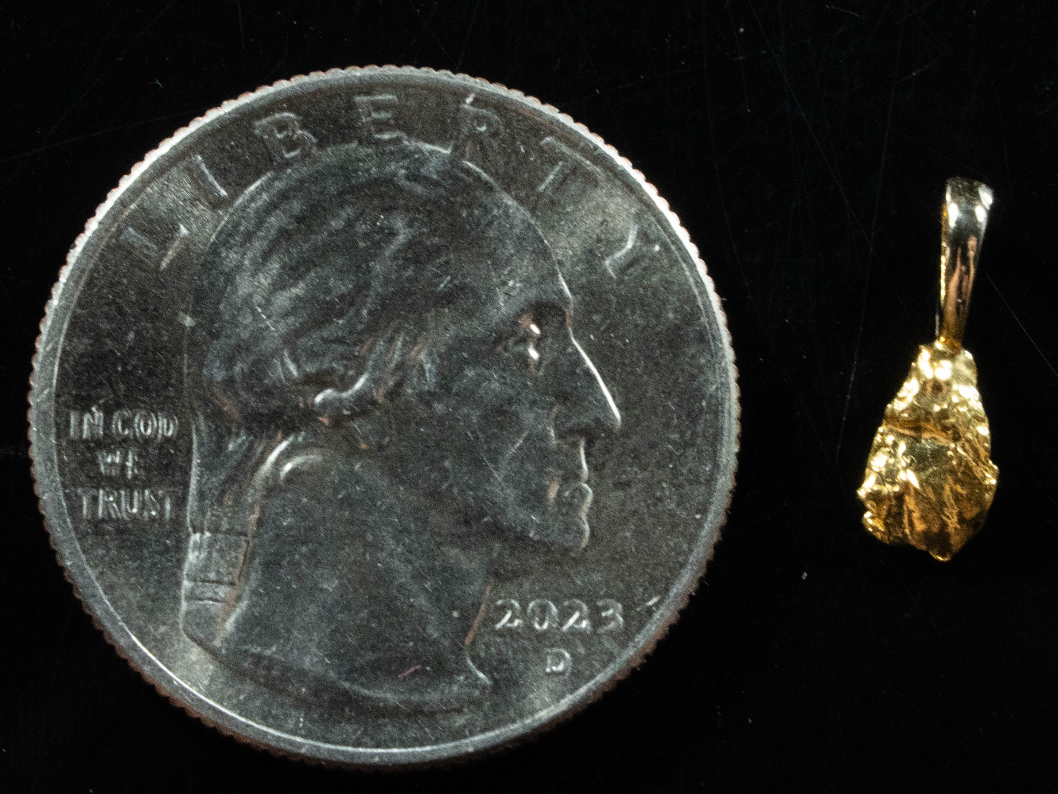 #682 Alaskan-Yukon BC Natural Gold Nugget Pendant .44 Grams Authentic