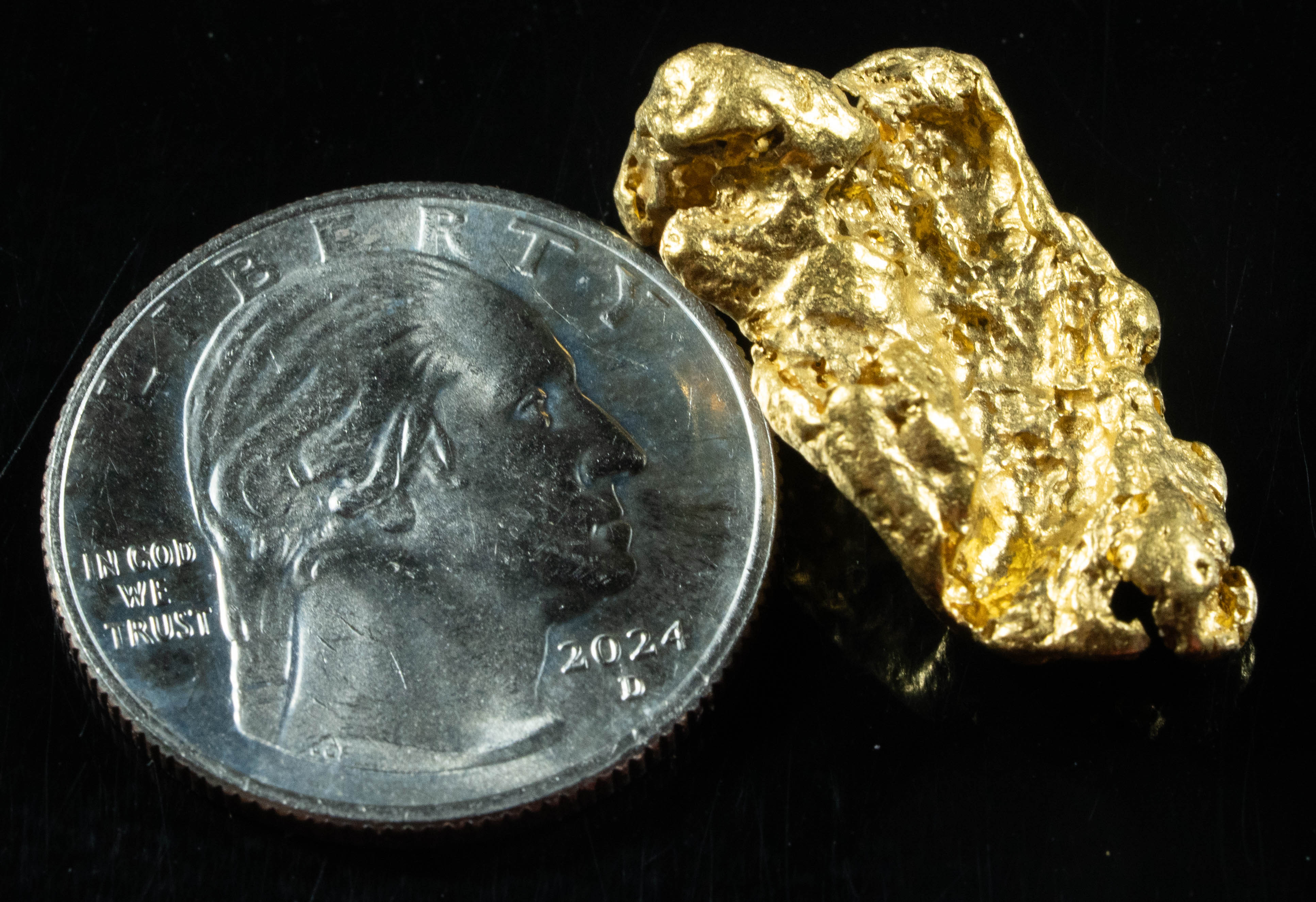 #1111 Natural Gold Nugget Australian 10.98 Grams Genuine
