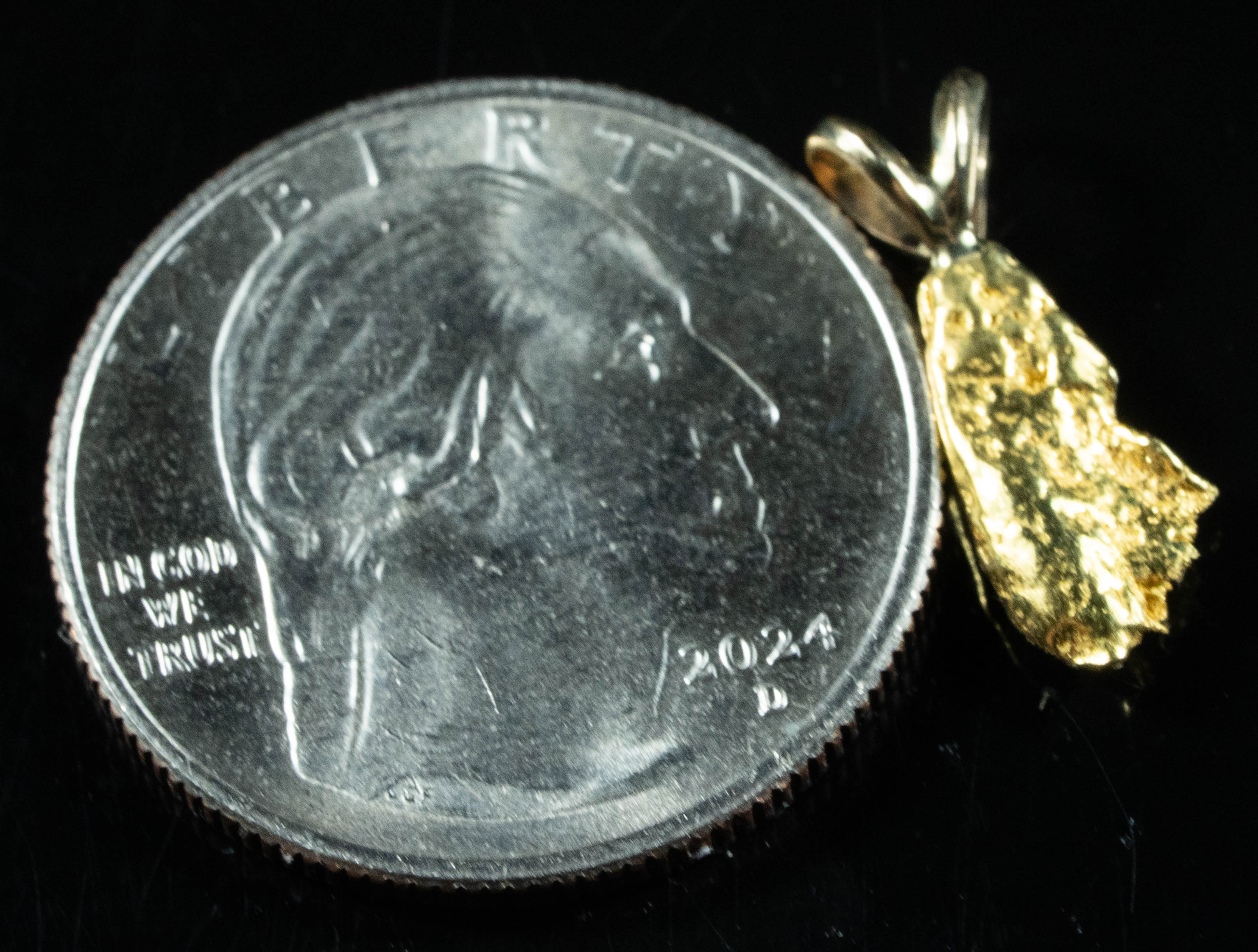 #568 Alaskan-Yukon BC Natural Gold Nugget Pendant 1.26 Grams Authentic