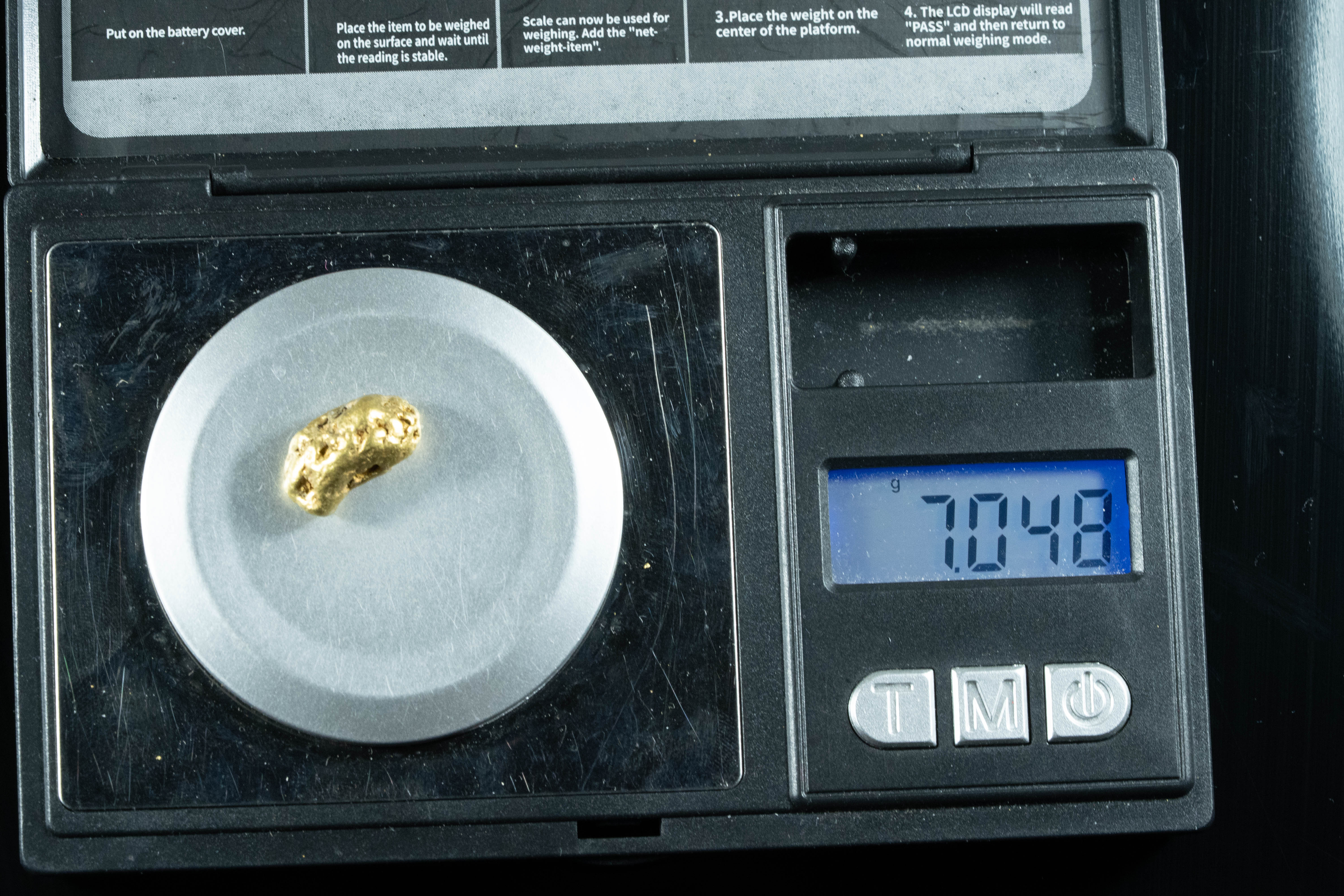 #403 Alaskan BC Natural Gold Nugget 7.04 Grams Genuine