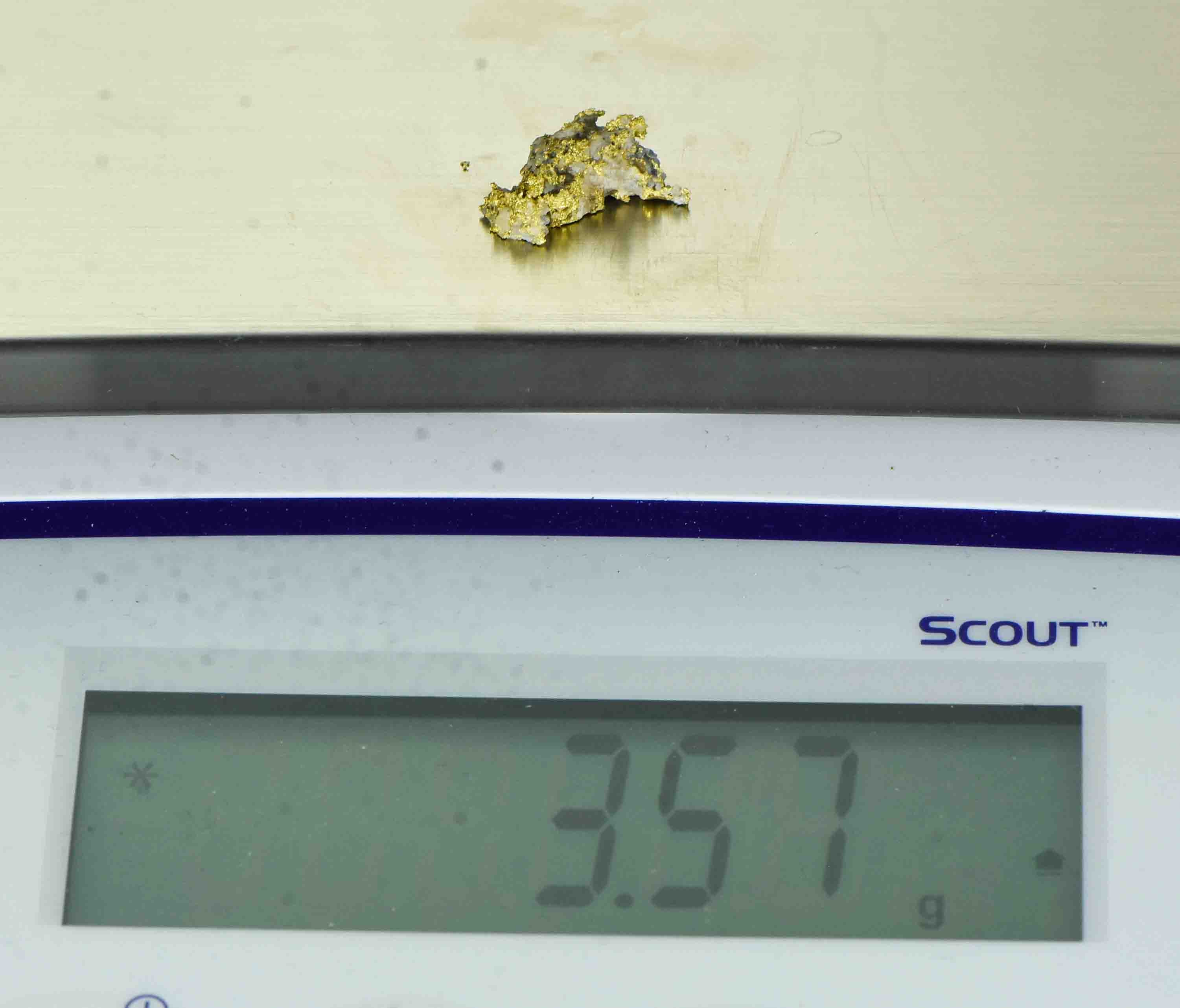 #OM-151 Crystalline Gold Nugget Specimen 3.57 Grams Oriental Mine Sierra County California Rare